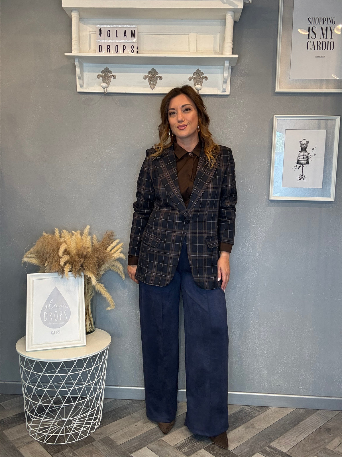 Blazer check blu e moro