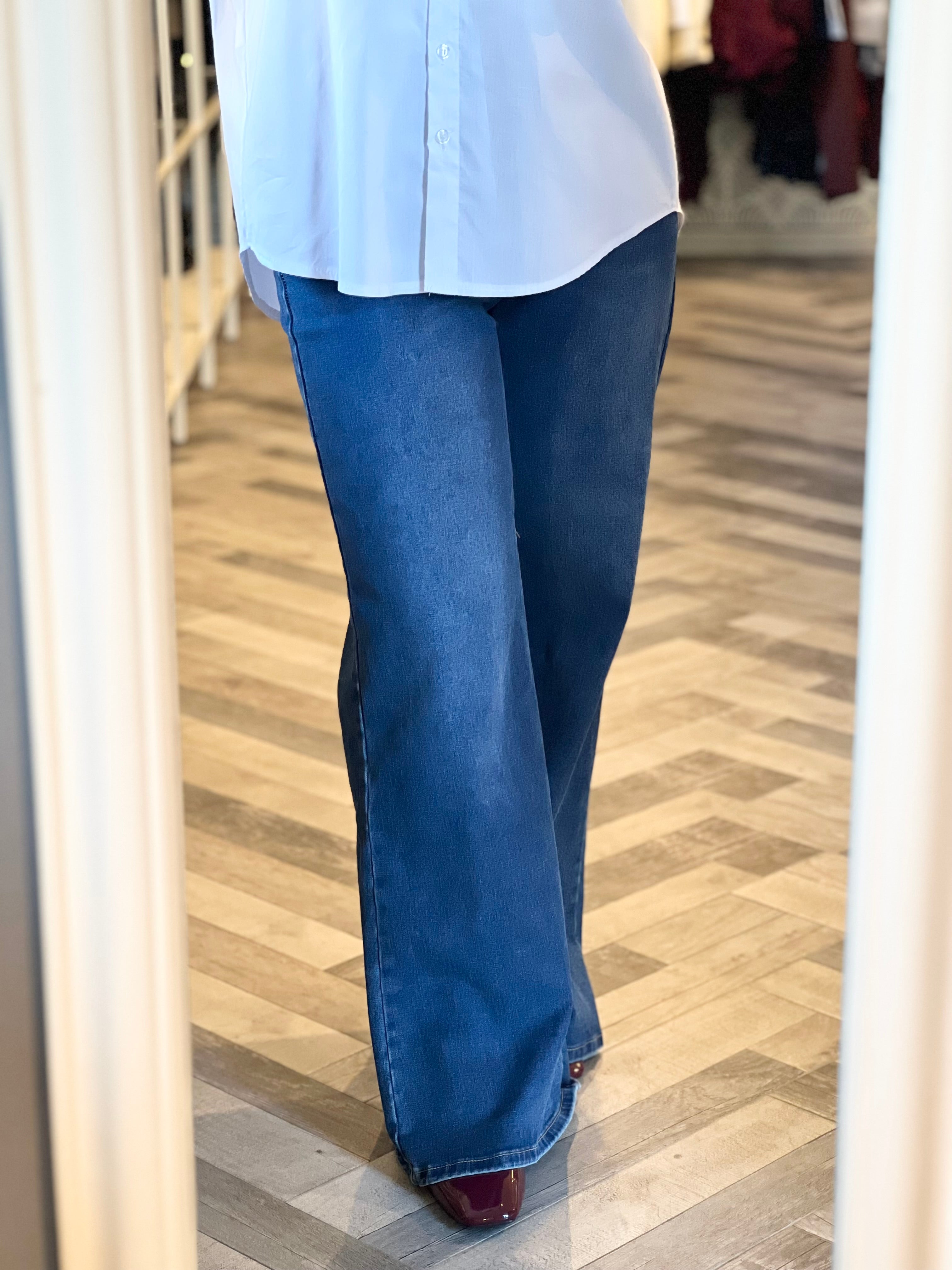 Jeans a palazzo elasticizzato