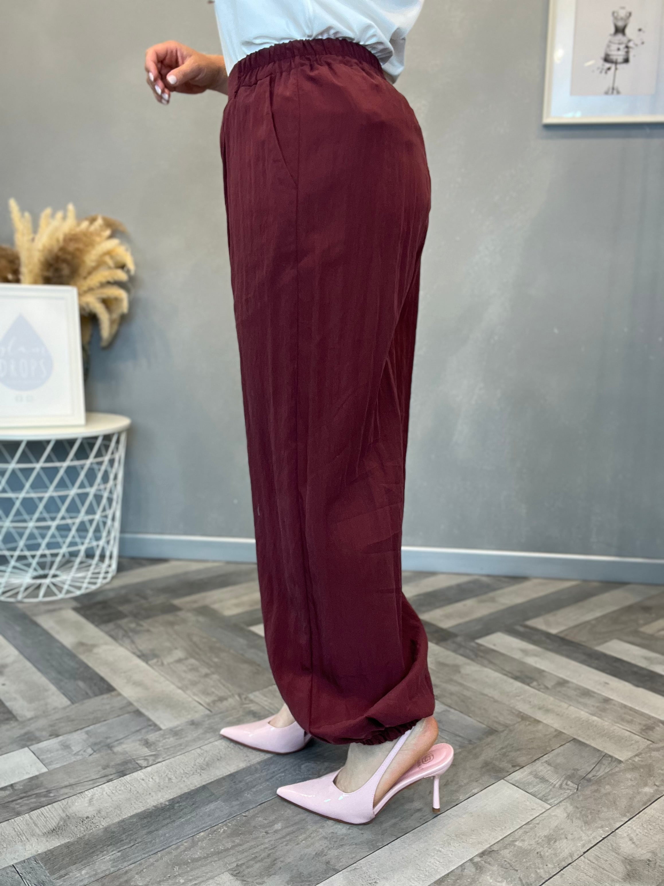 Pantalone jogger Cupro bordeaux
