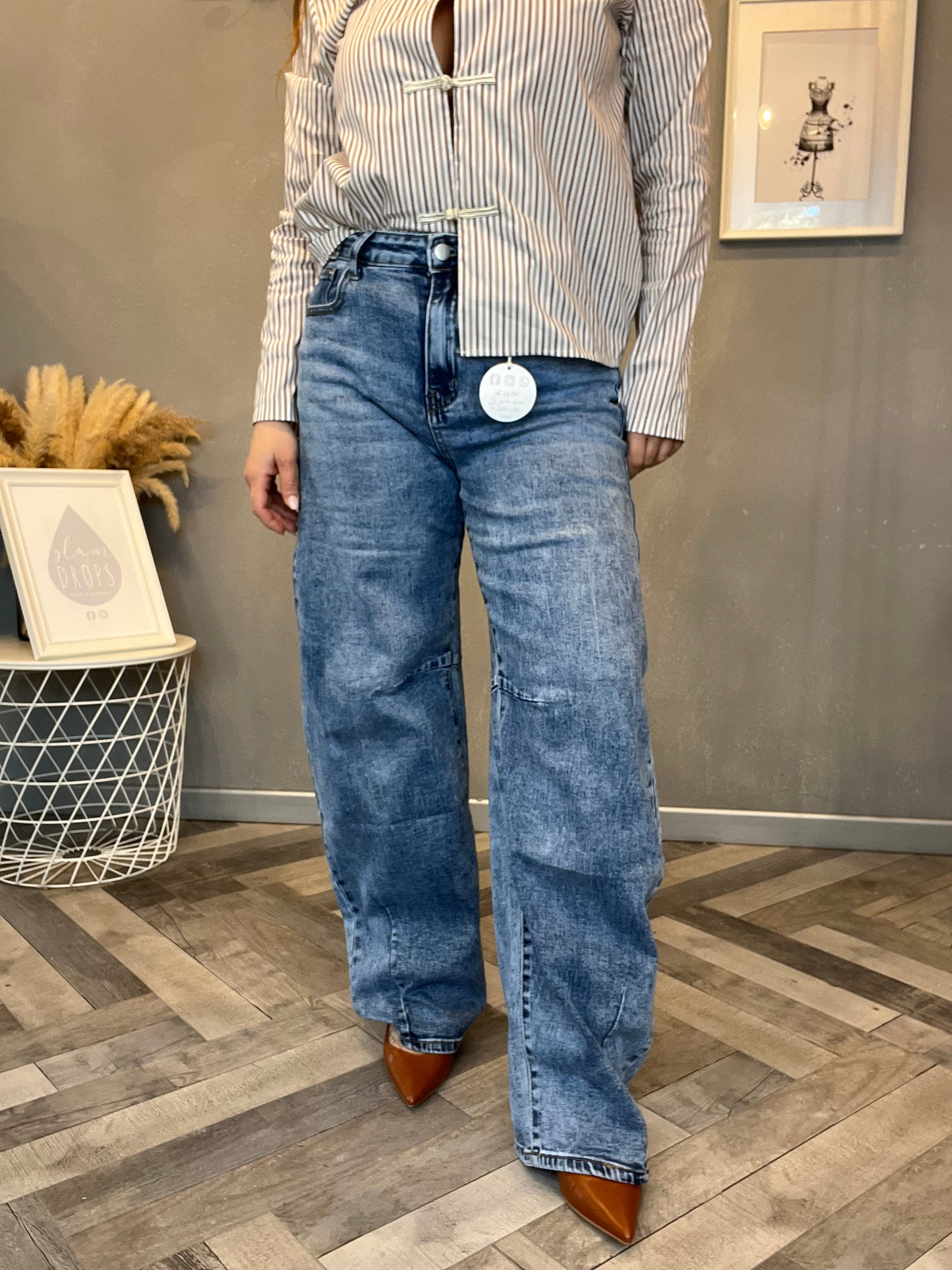 Jeans barrel elasticizzato