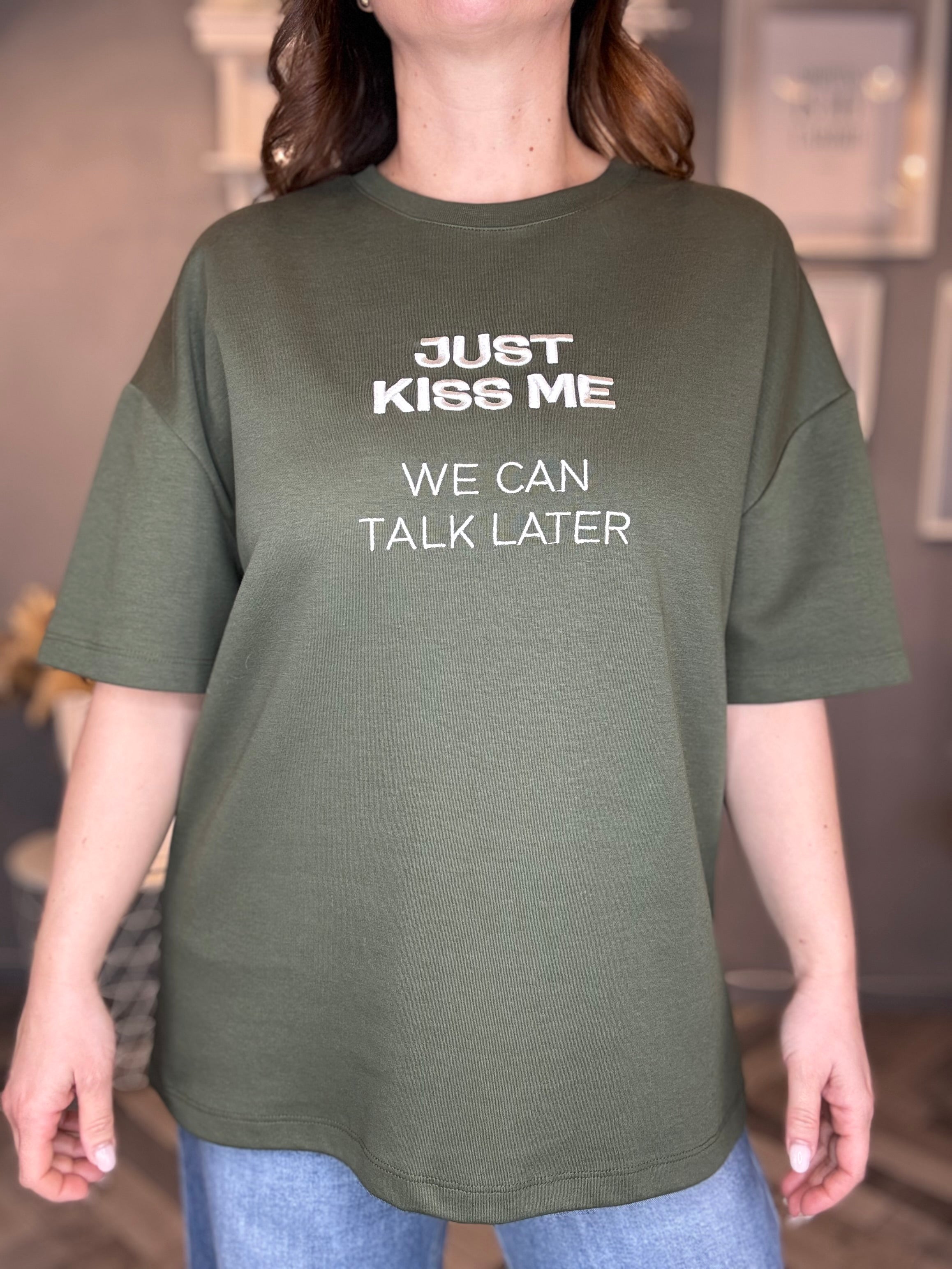 Lumina t-shirt Just kiss me verde militare