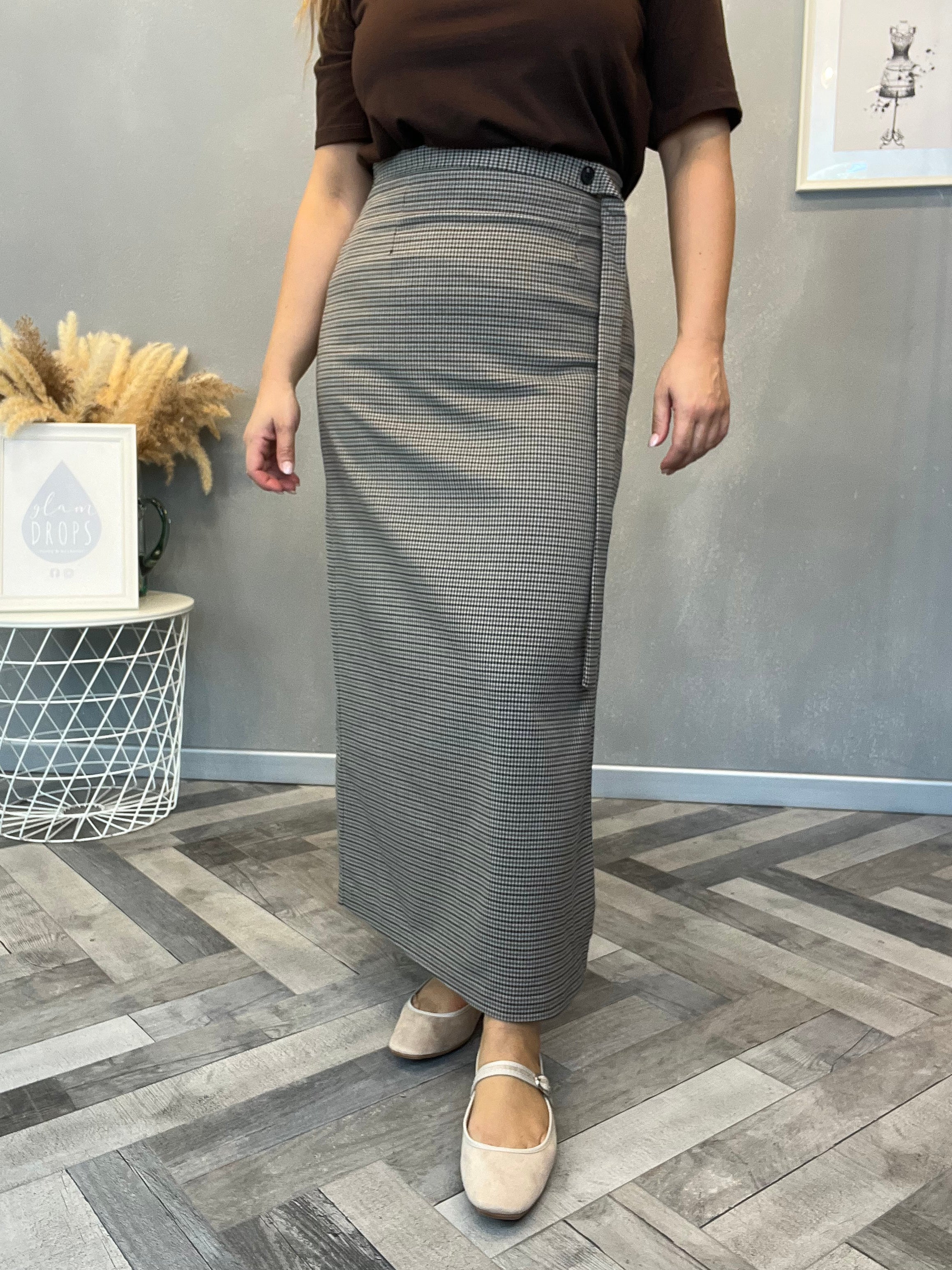 Gonna longuette check moro