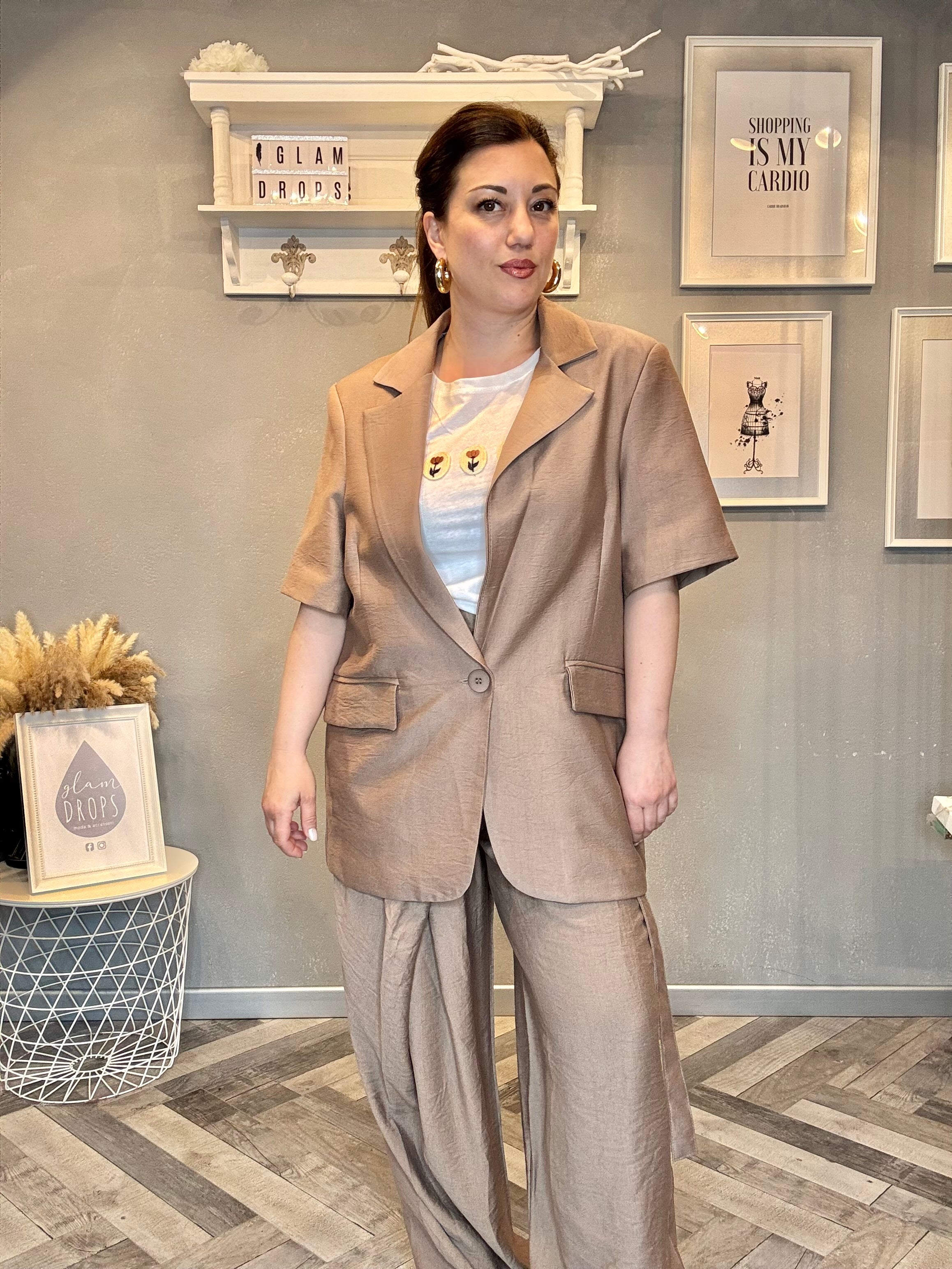 Lumina giacca a maniche corte mocha mousse