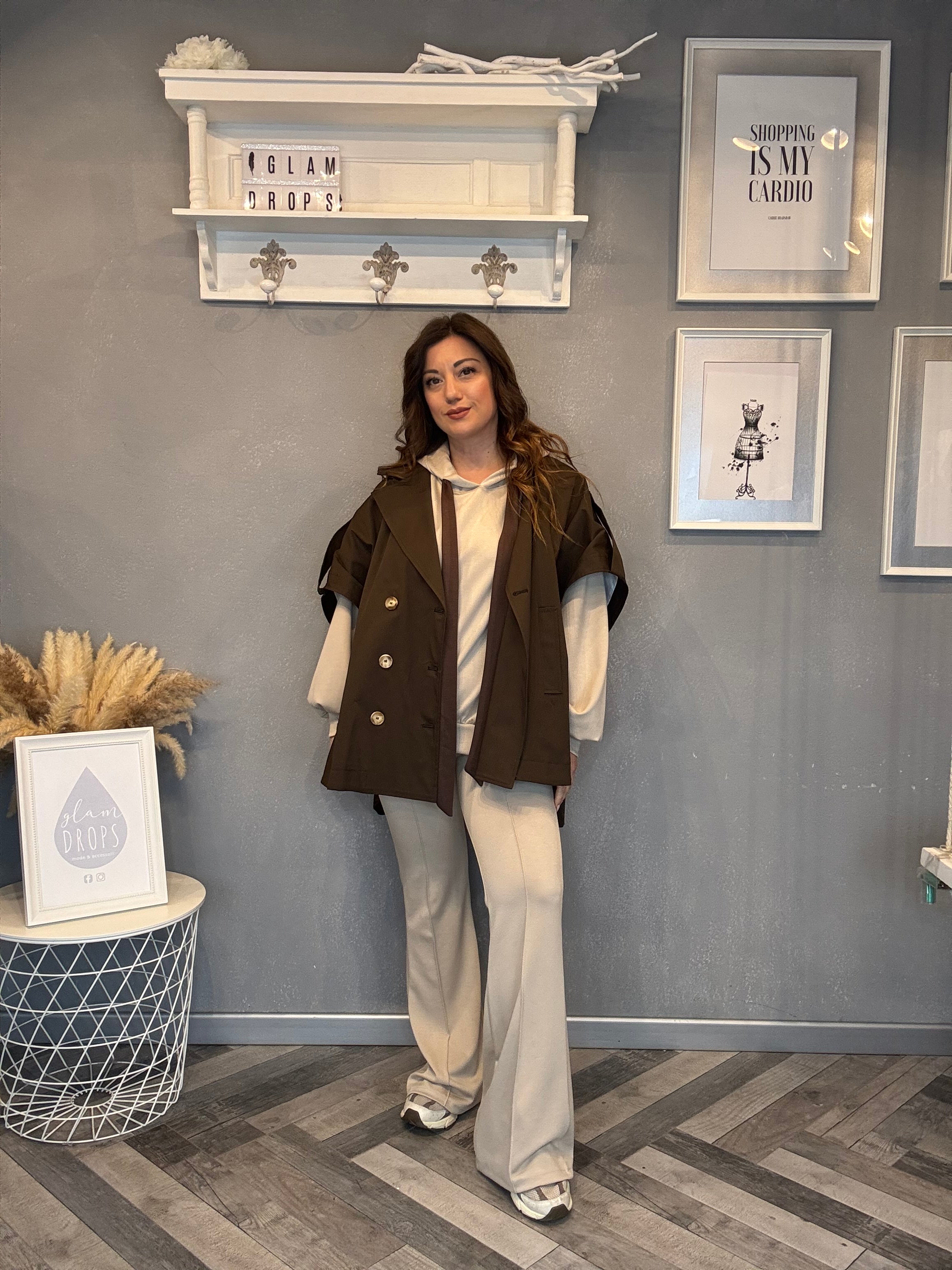 Pantalone flare in tessuto tecnico
