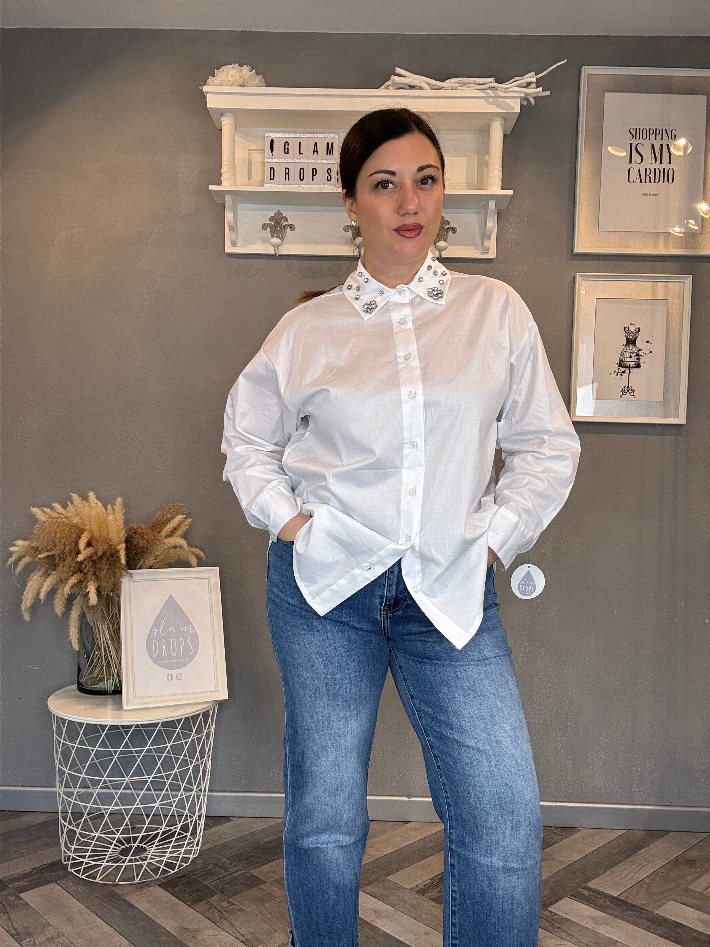 Camicia collo gioiello