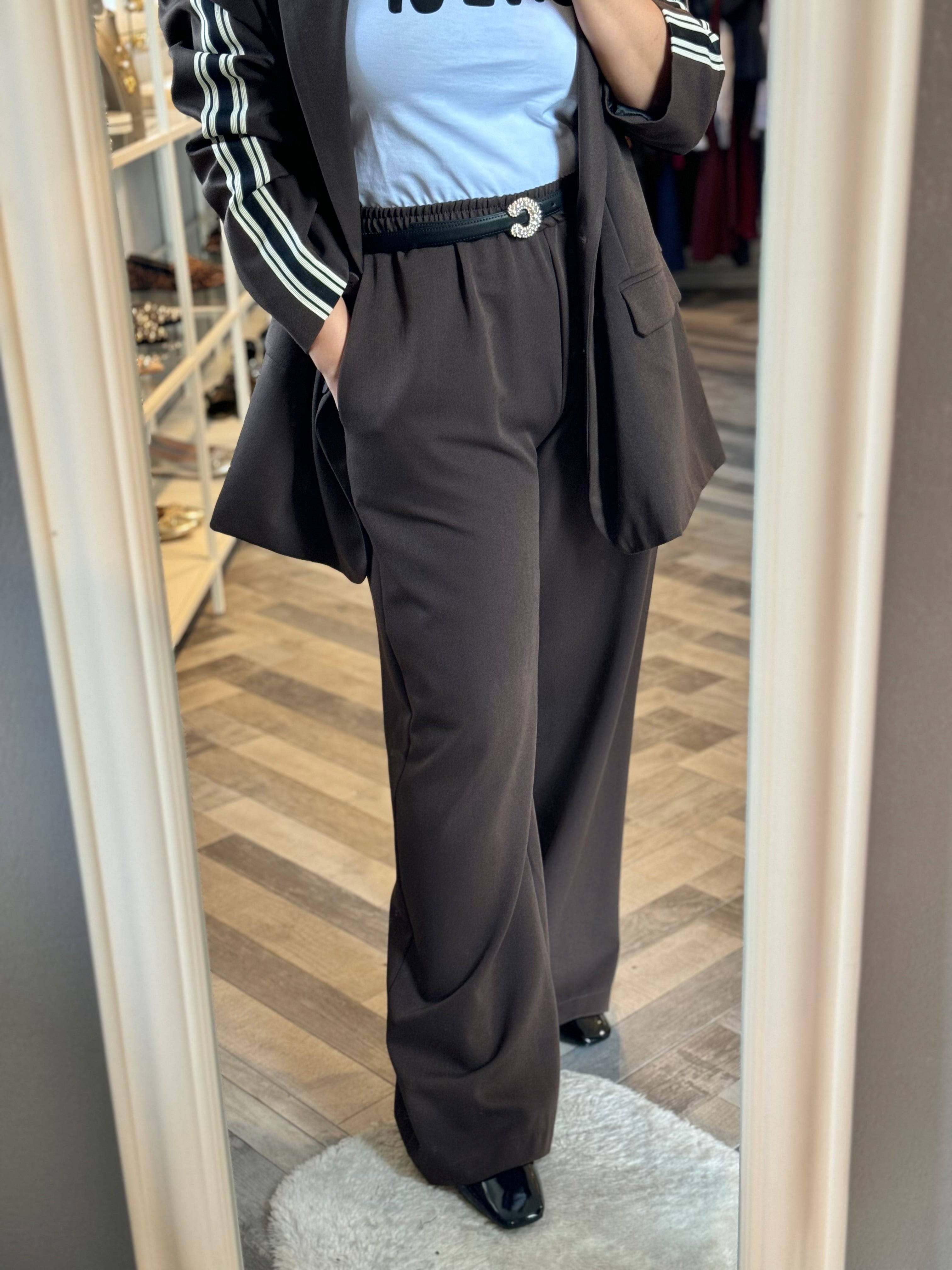 Lumina pantalone palazzo con elastico in vita