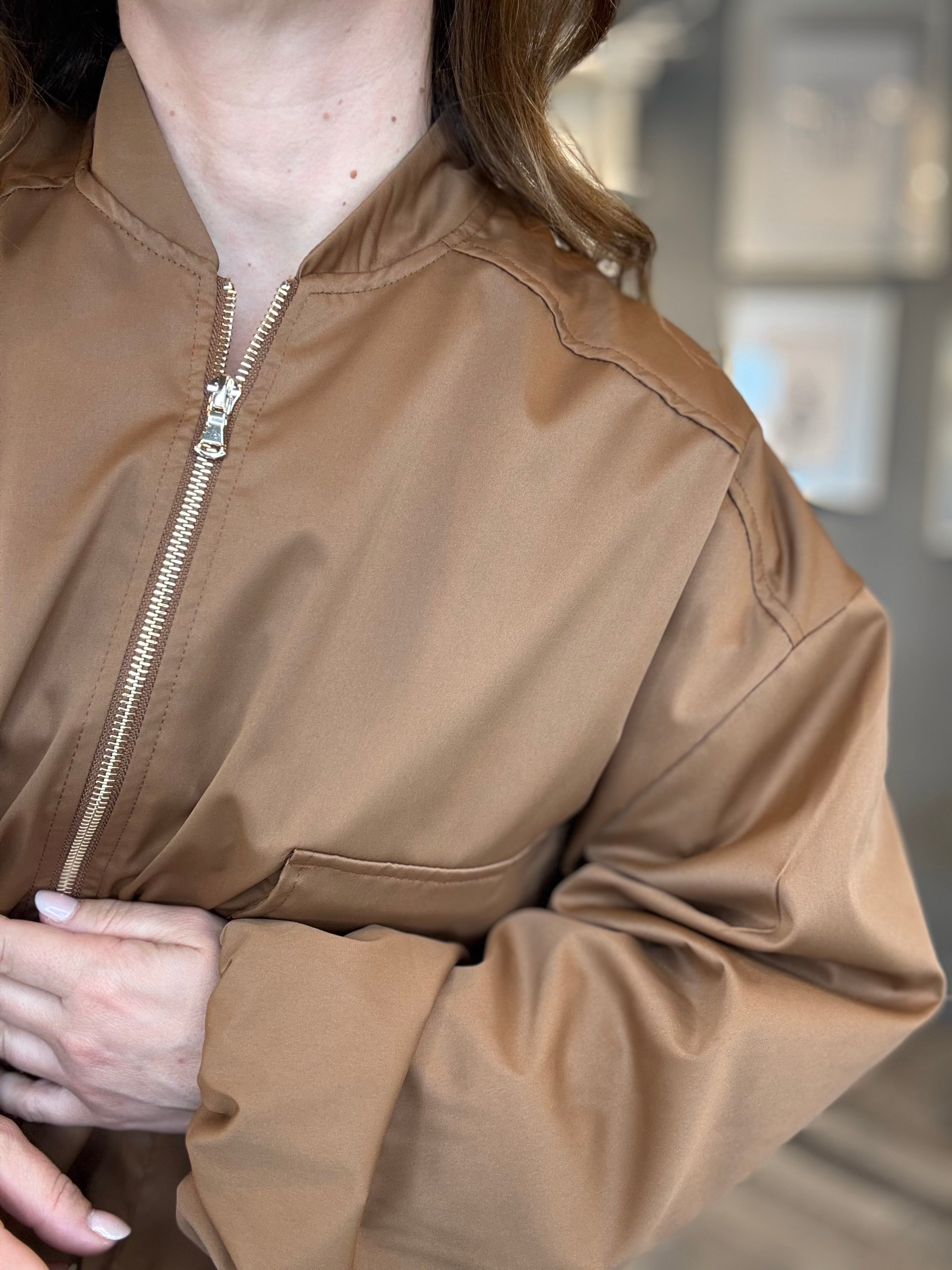 Bomber satin biscotto