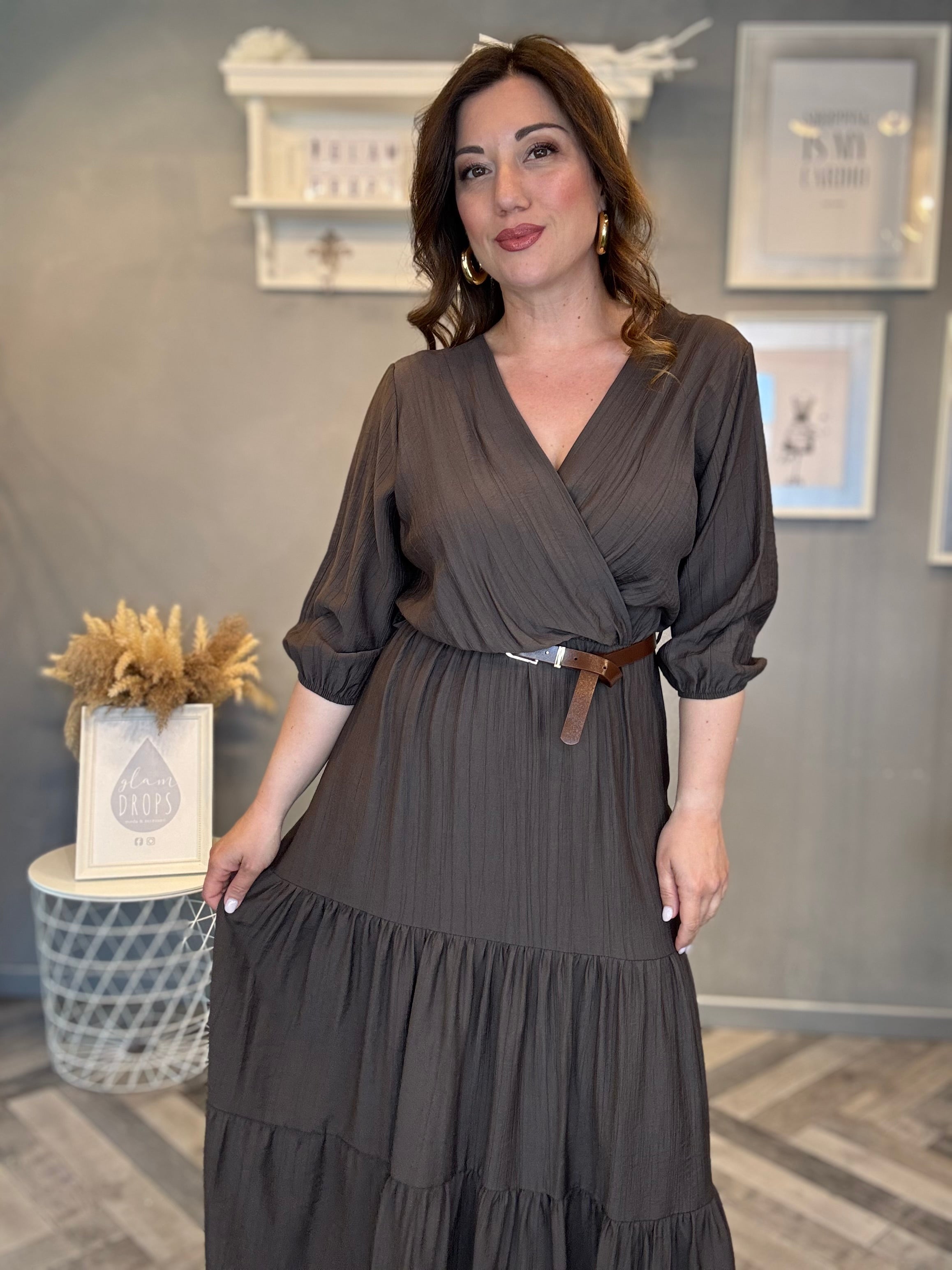 Abito Midi incrocio Soft Moro