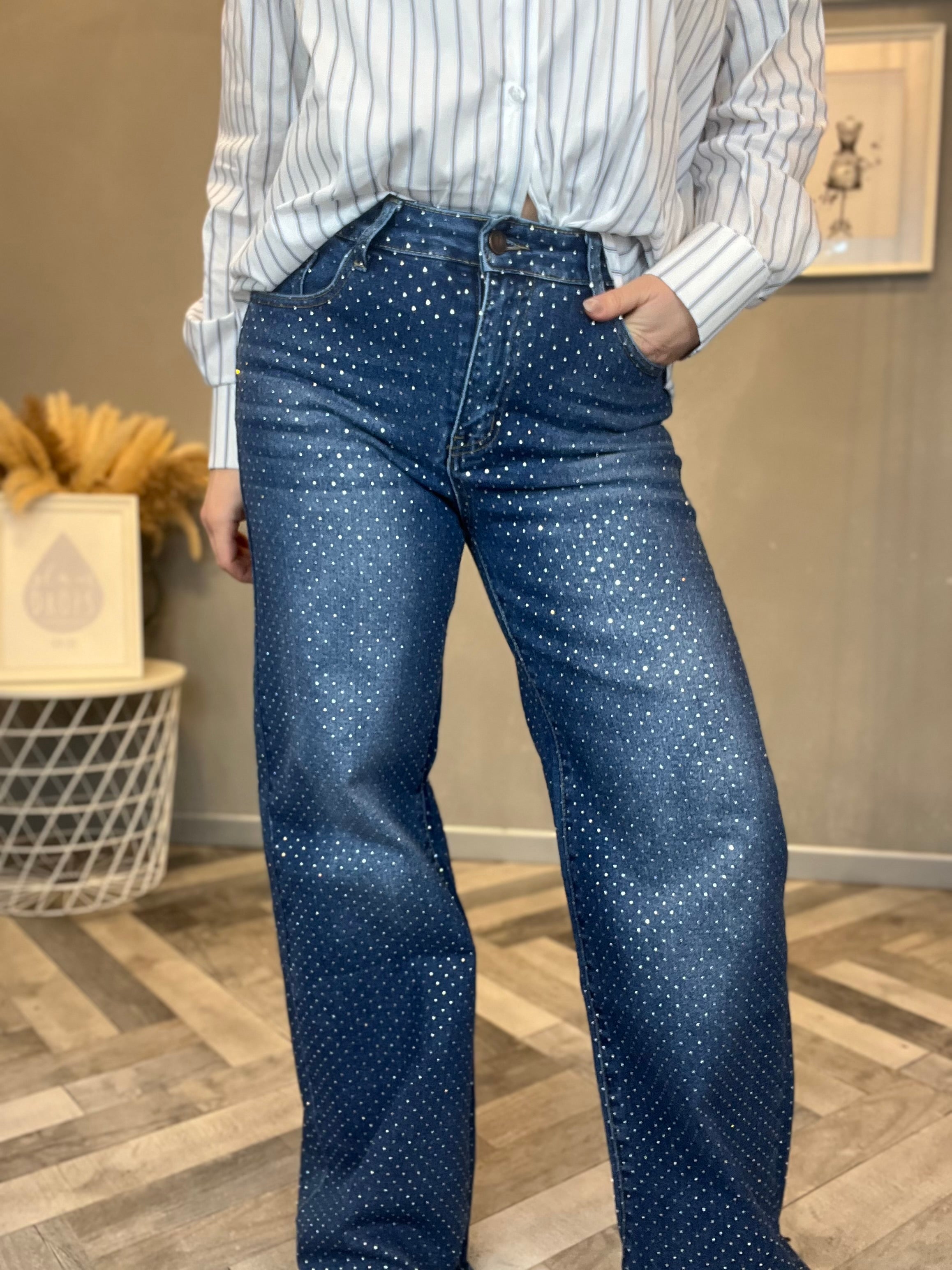 Jeans strass all over