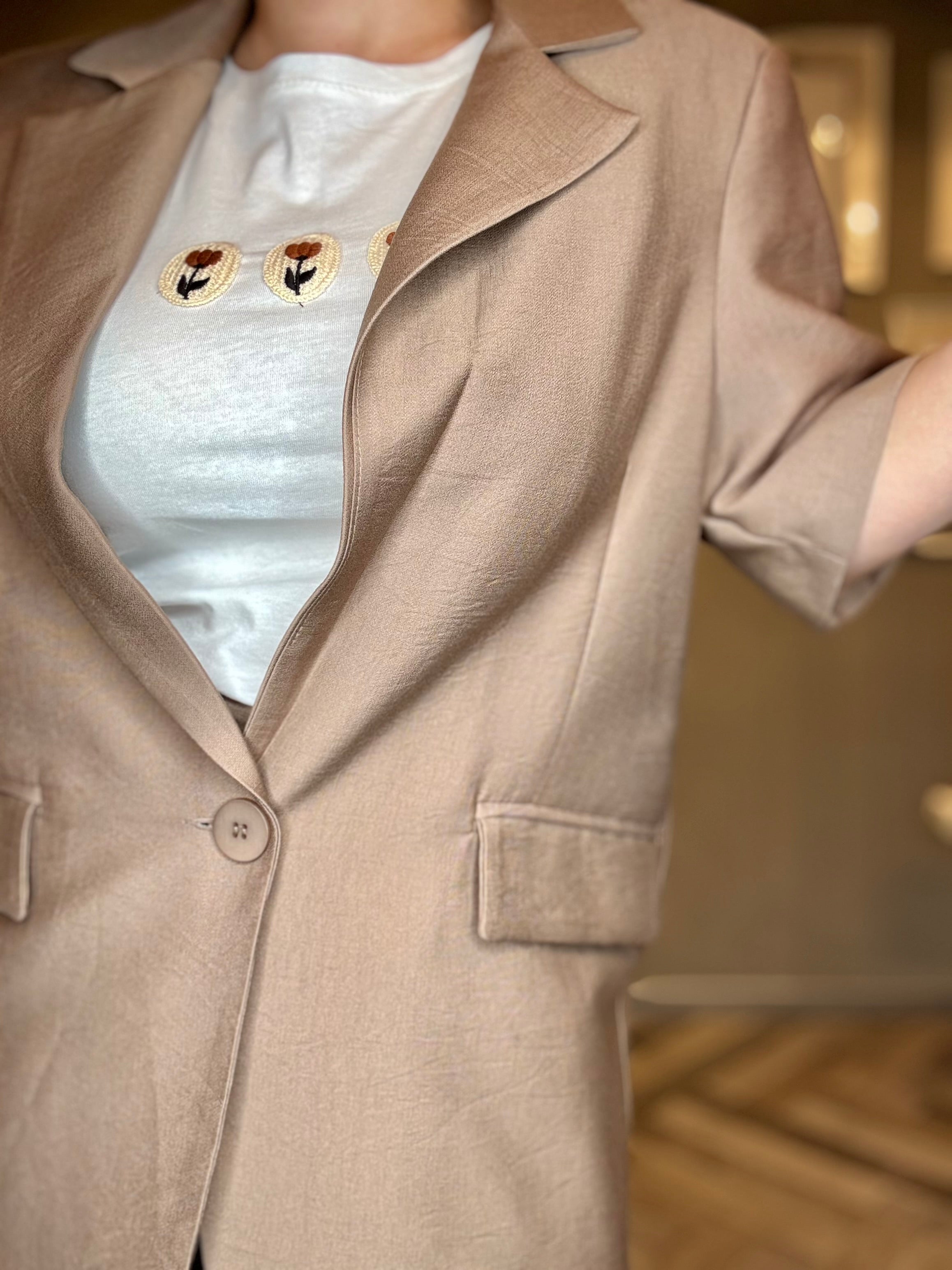 Lumina giacca a maniche corte mocha mousse