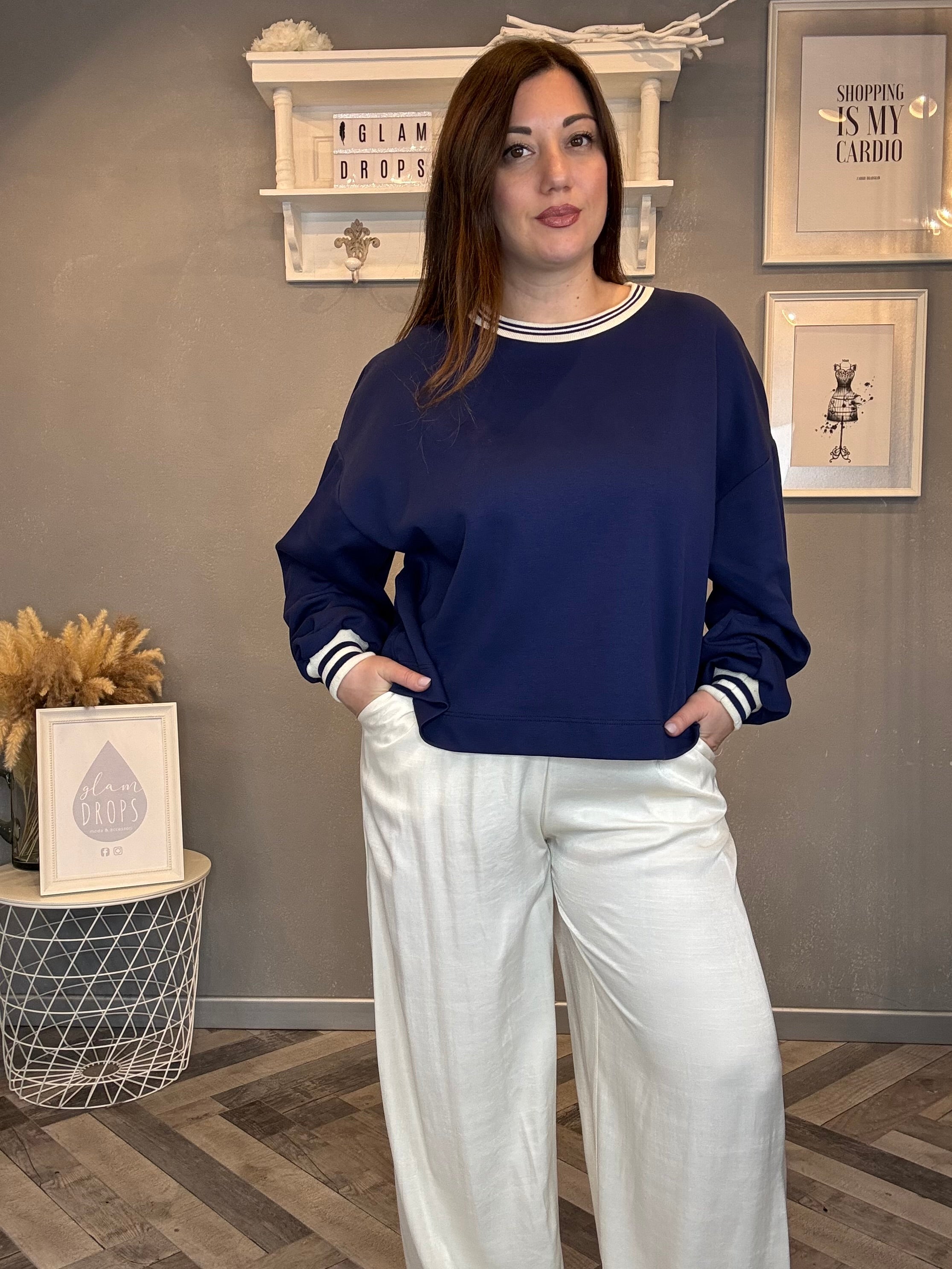 Lumina pantaloni wide leg in tessuto leggero