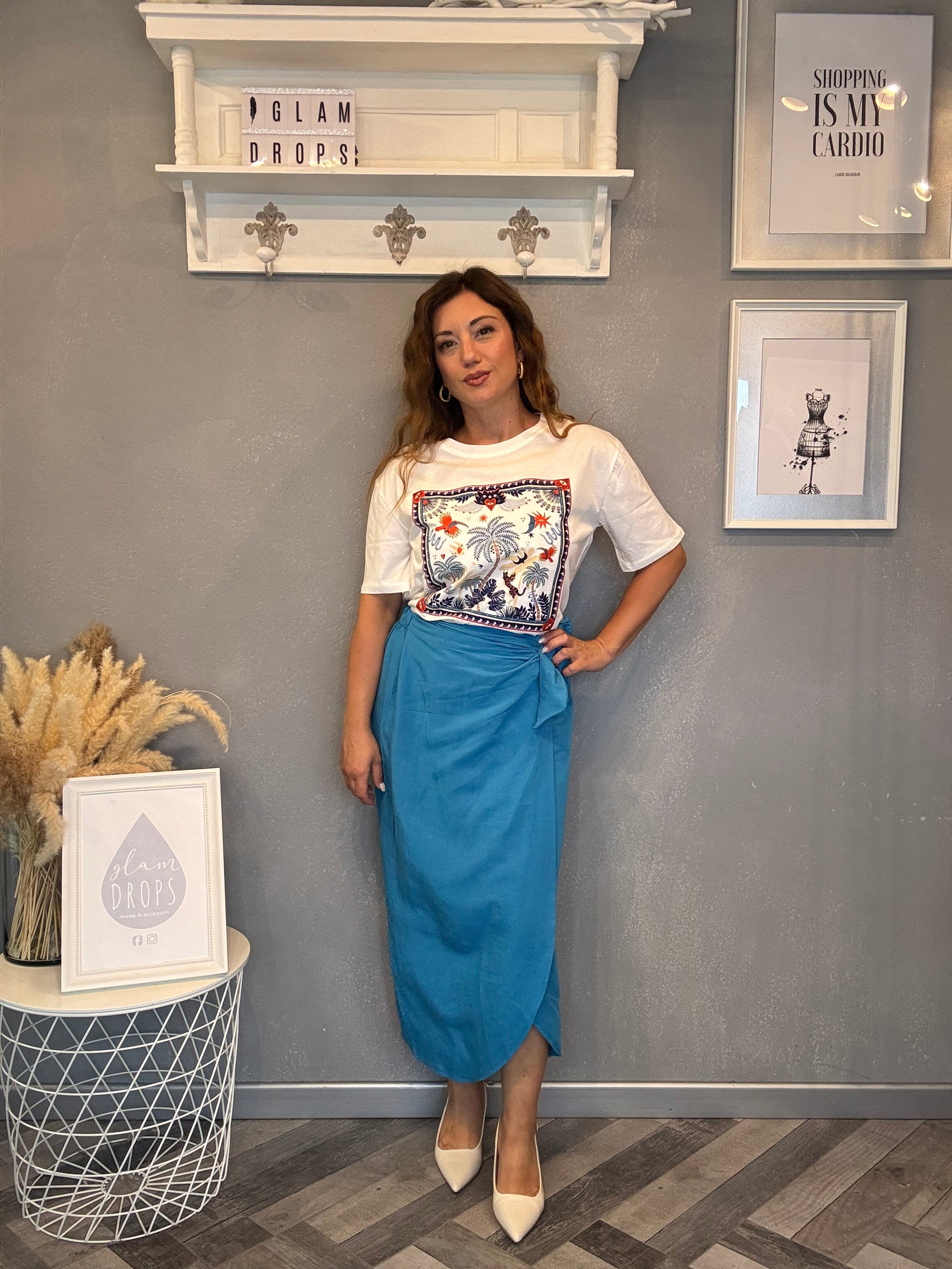 T-shirt Isla Bonita Jungle turchese