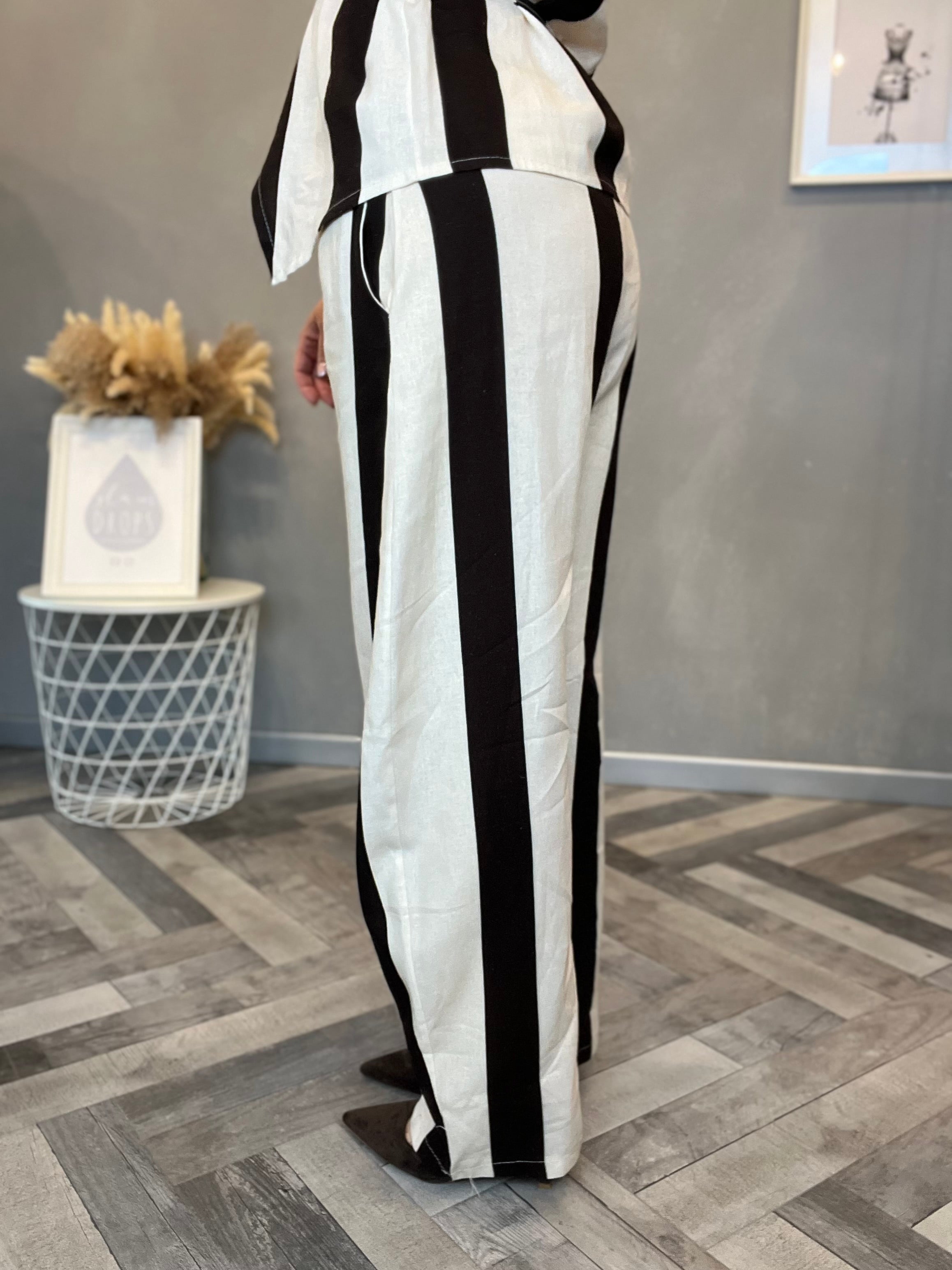 Pantalone burro bande moro