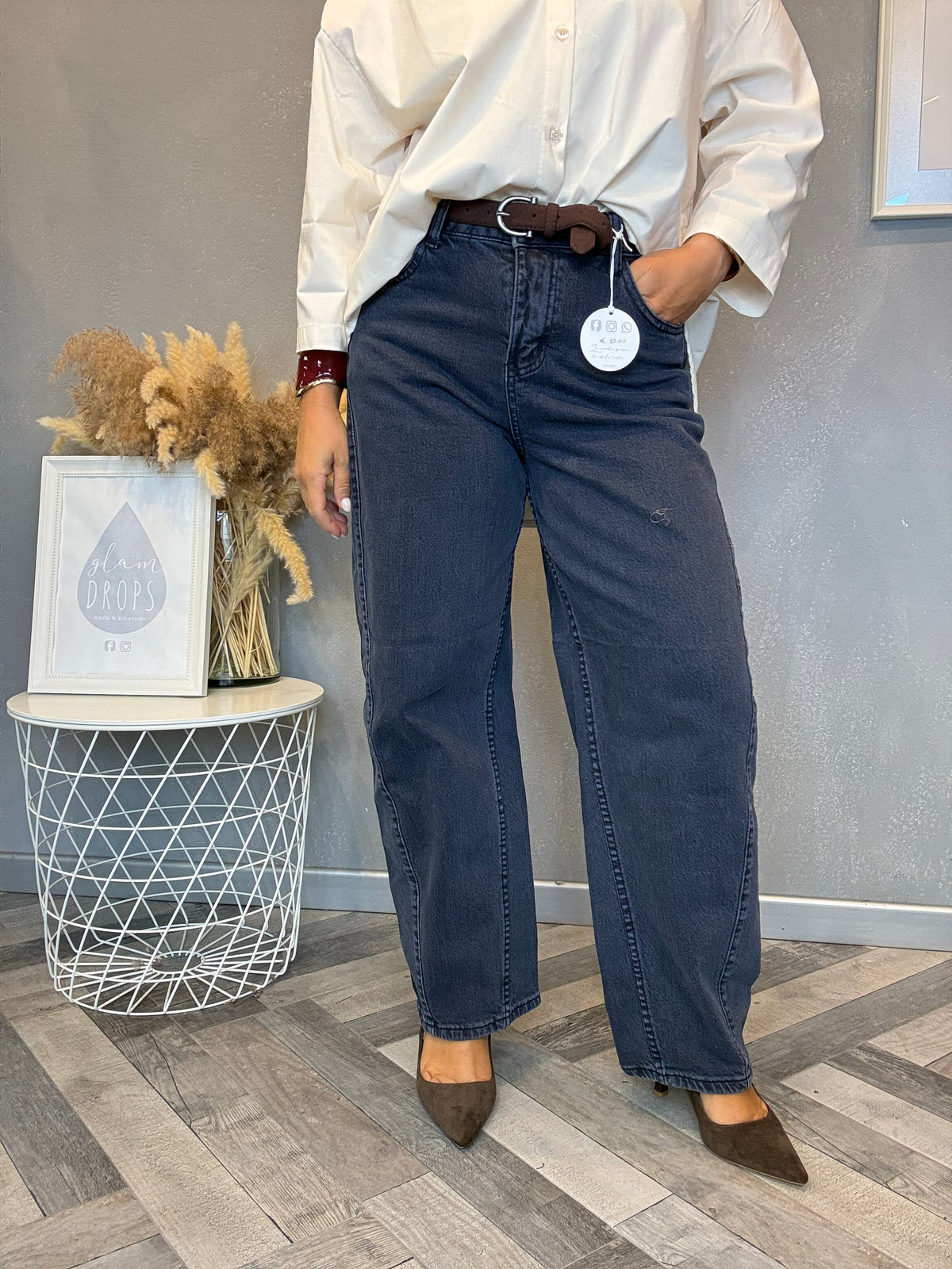 Jeans Urban barrel blu
