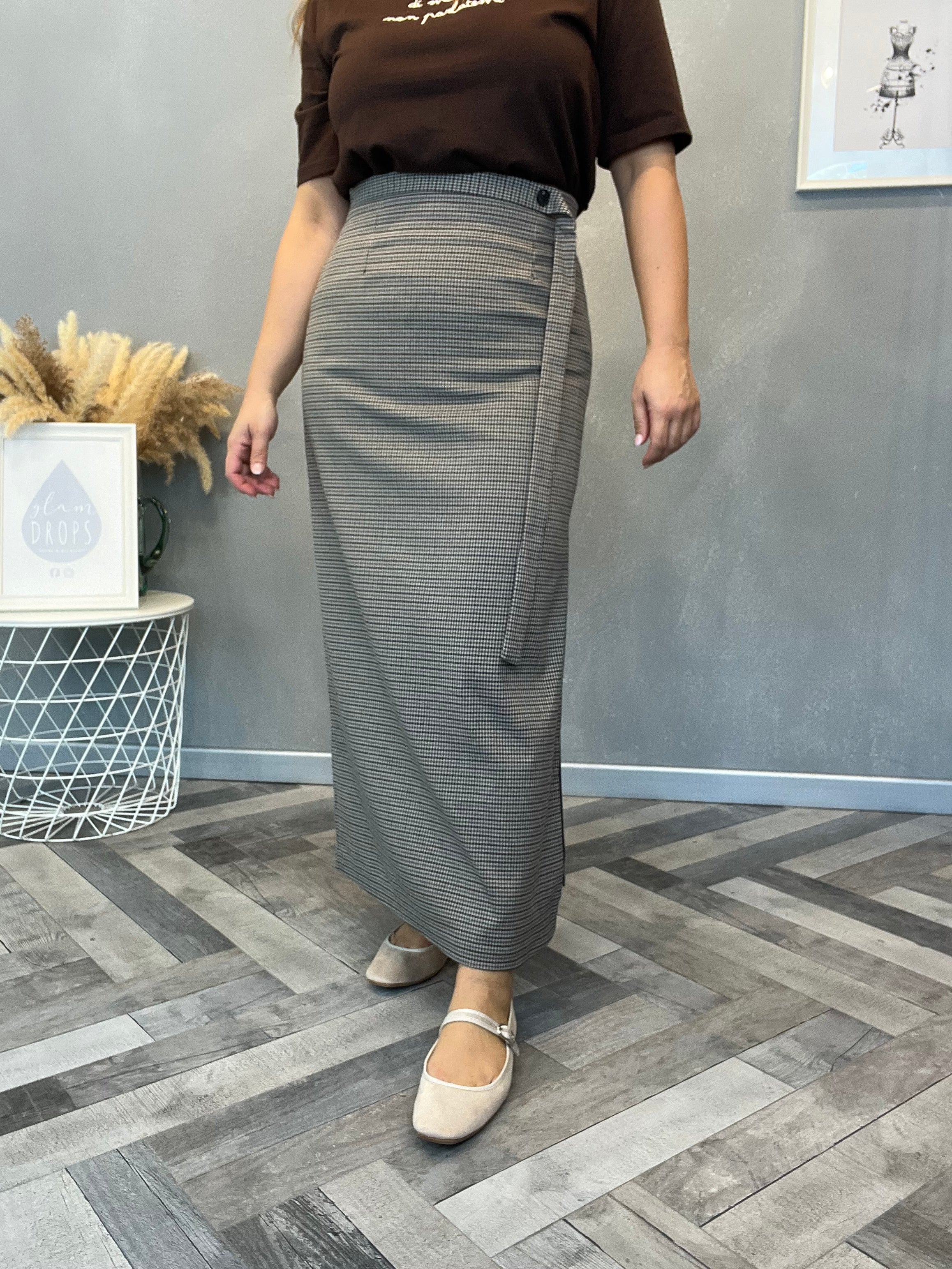 Gonna longuette check moro