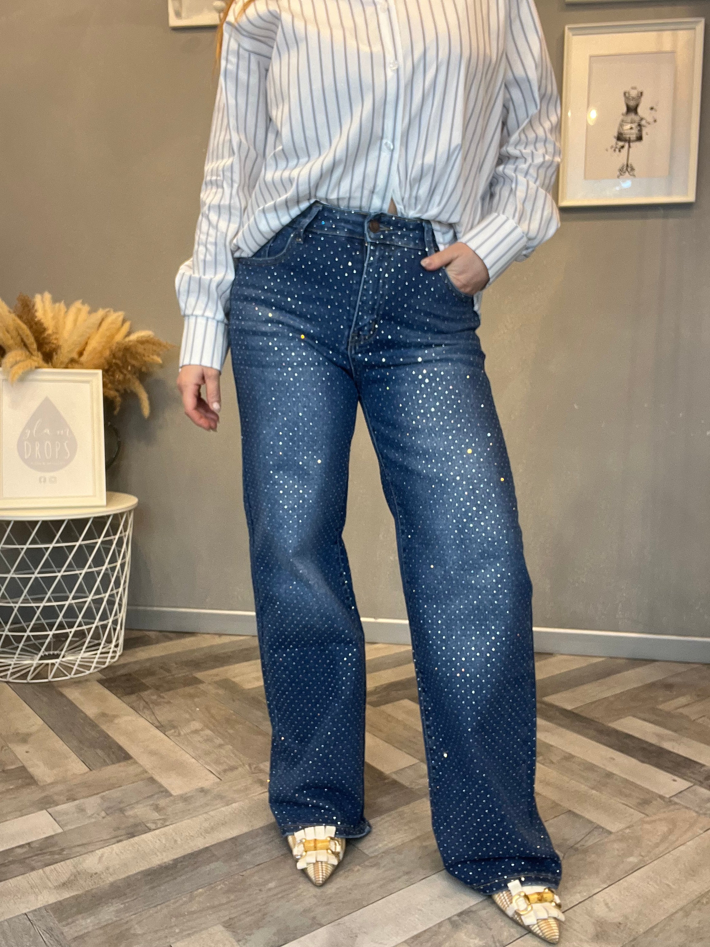 Jeans strass all over