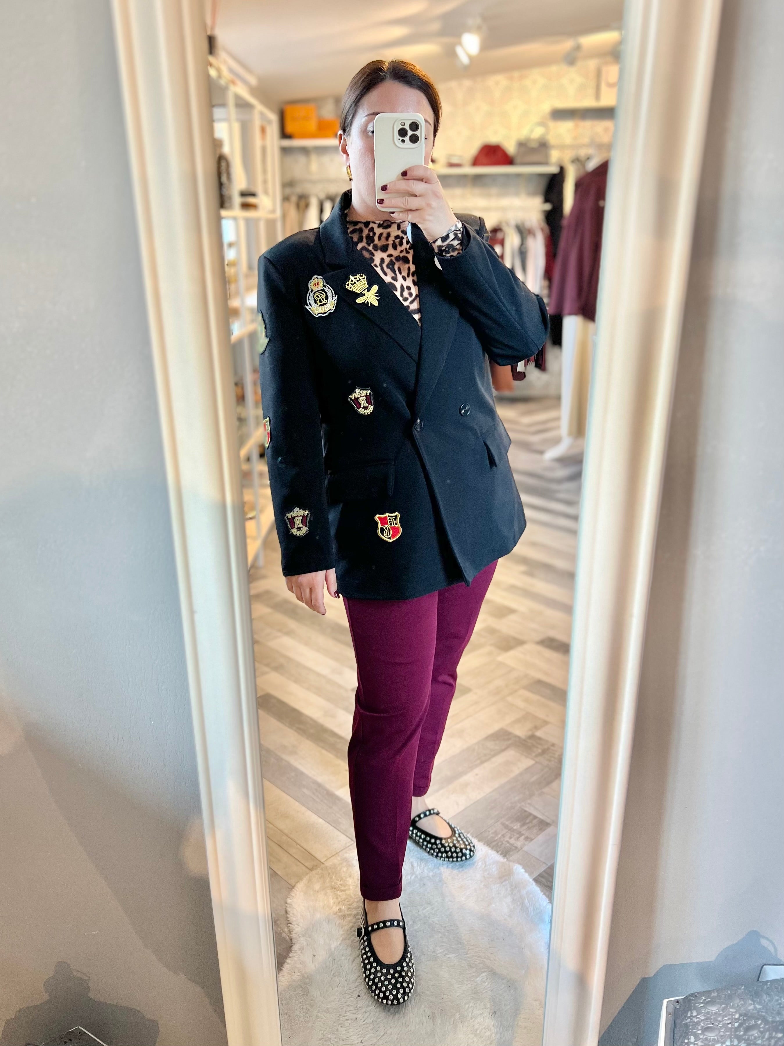 Blazer nero patch stemmi