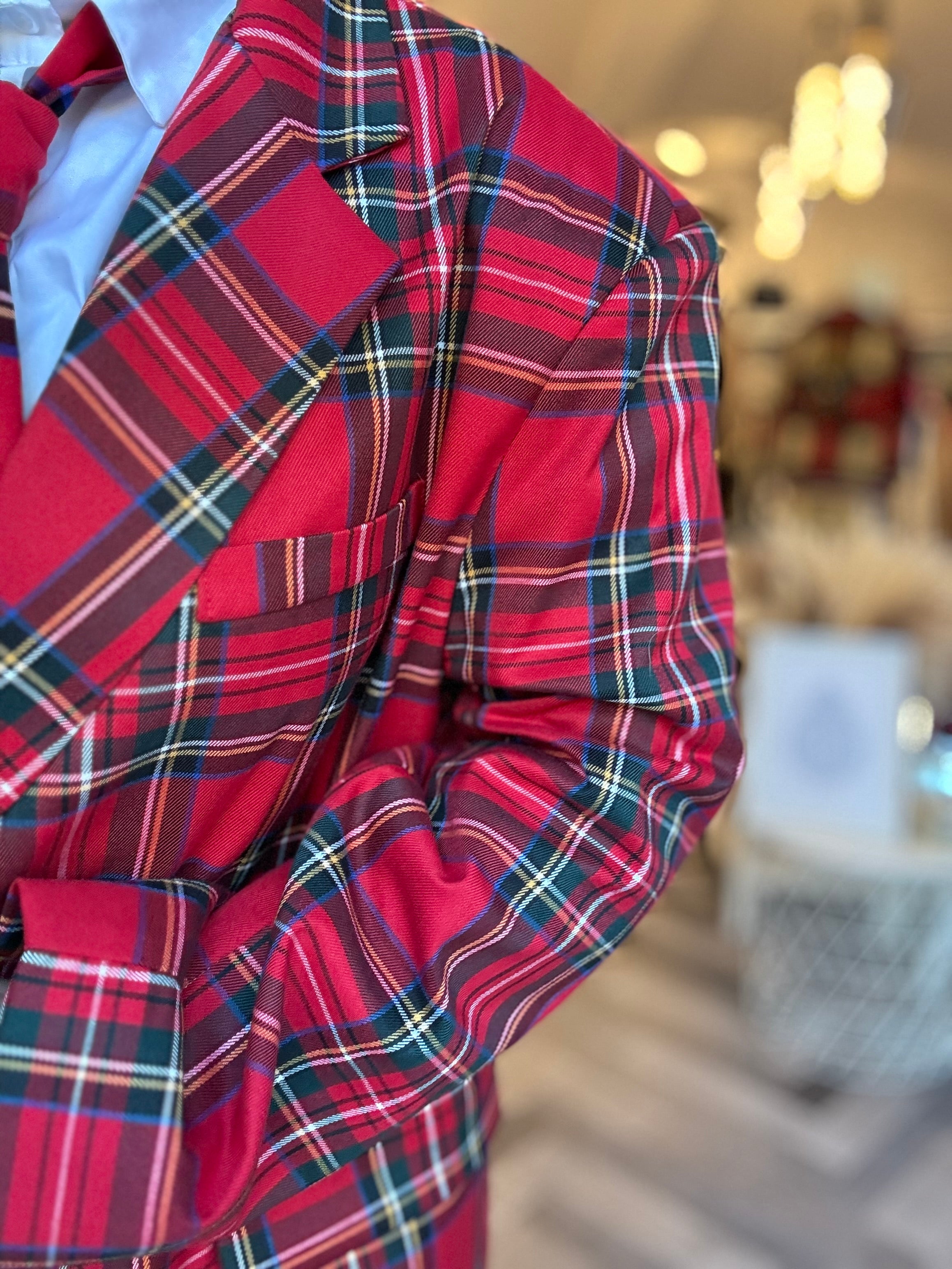 Lumina blazer over tartan