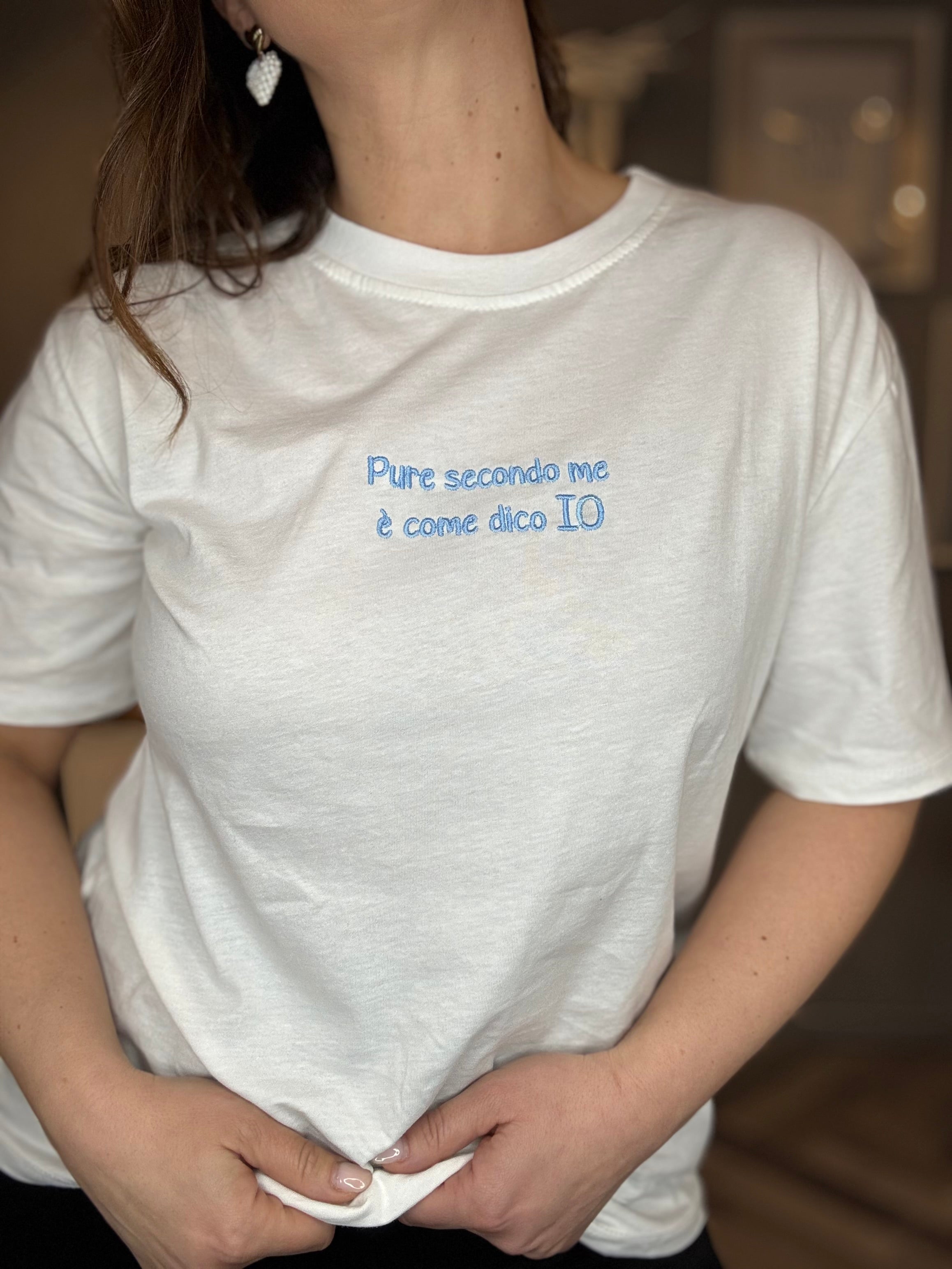 T-shirt Pure secondo me celeste