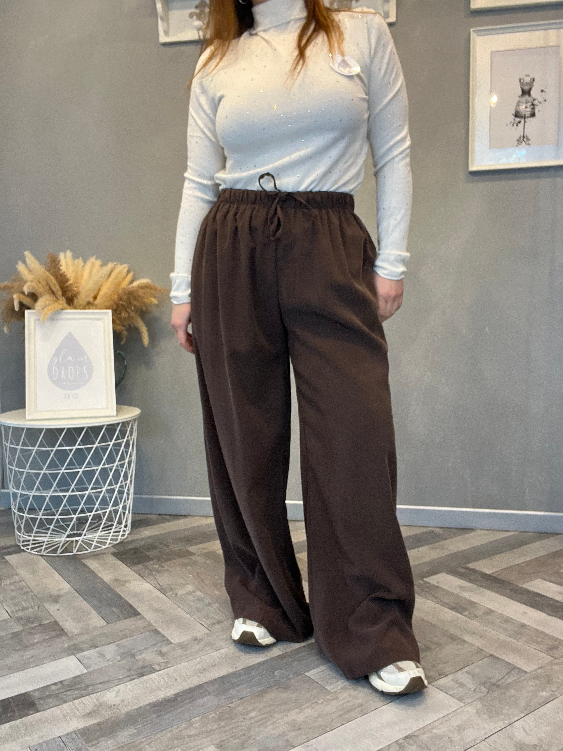 Pantalone fluido cioccolato