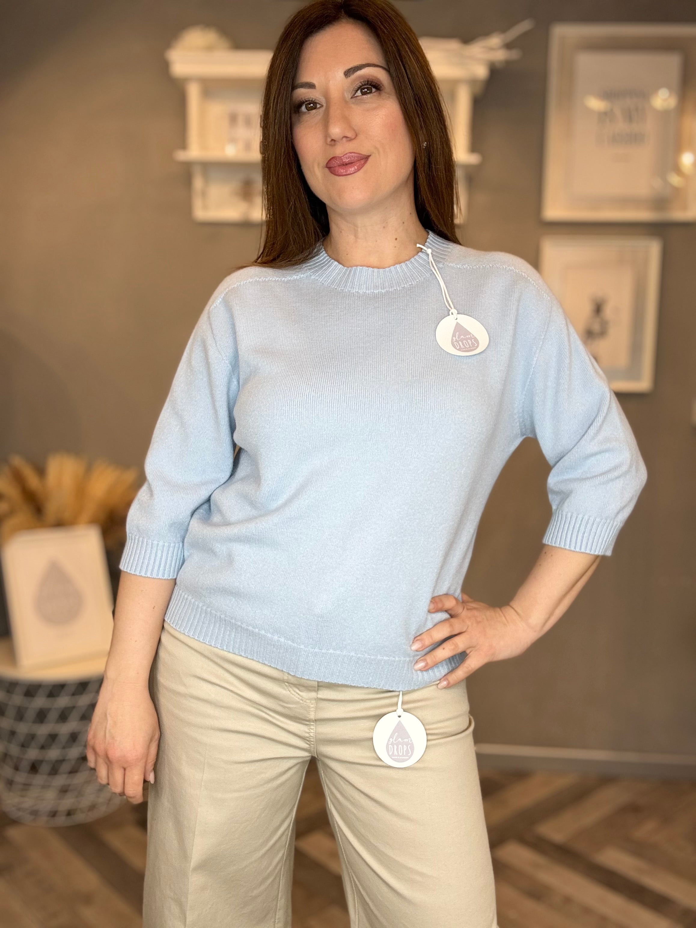 Maglioncino Essenza celeste pastello