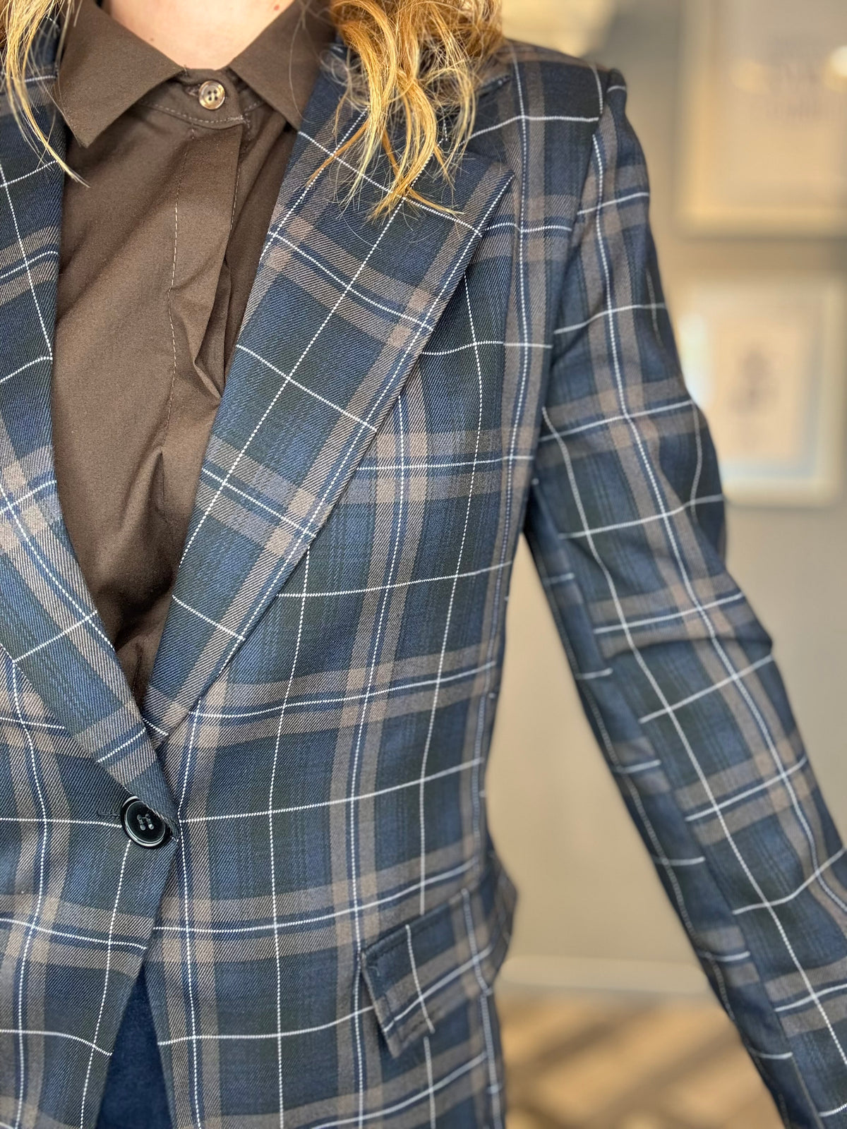 Blazer check blu e moro