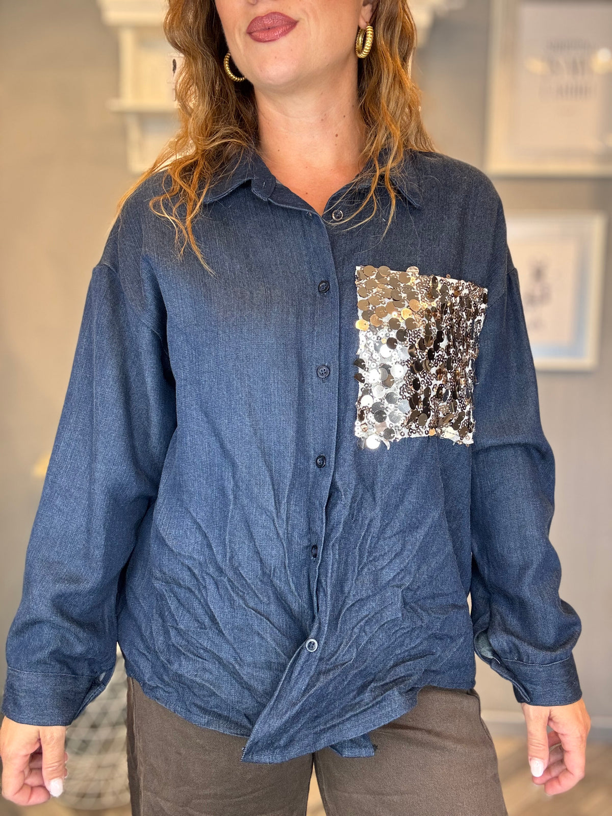 Camicia Sparkle Poket denim