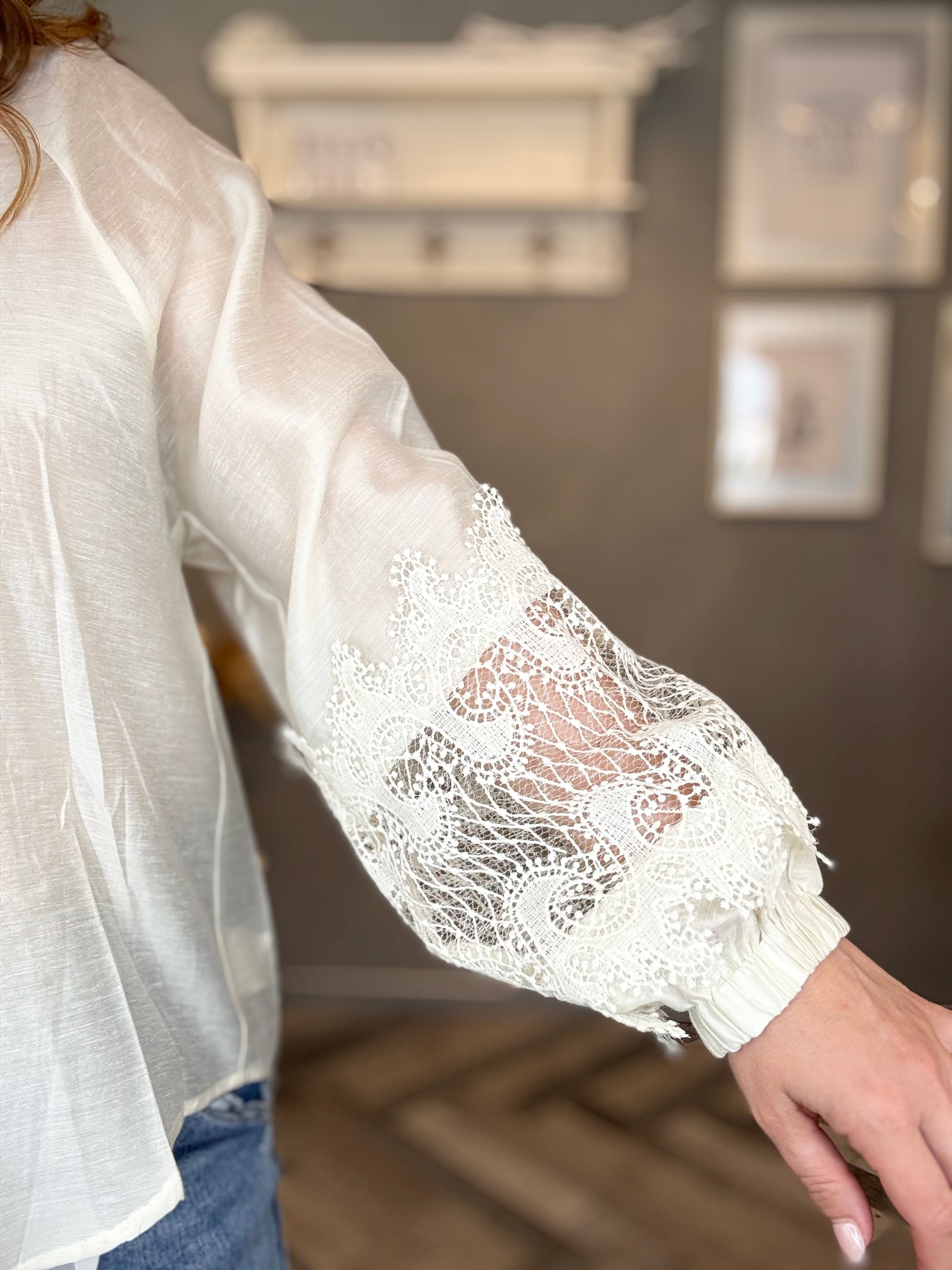 Blusa pizzo soft panna