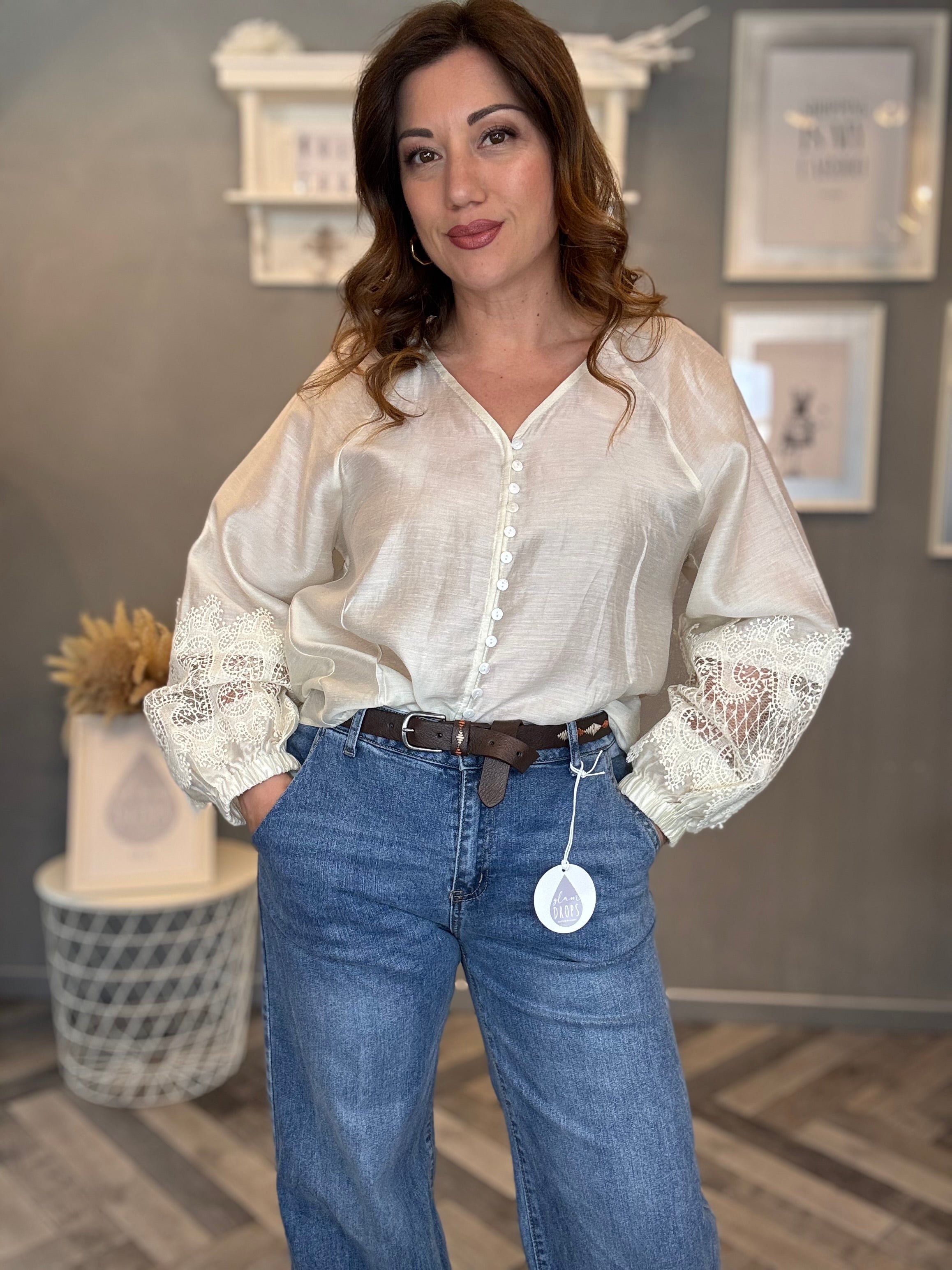 Blusa pizzo soft panna