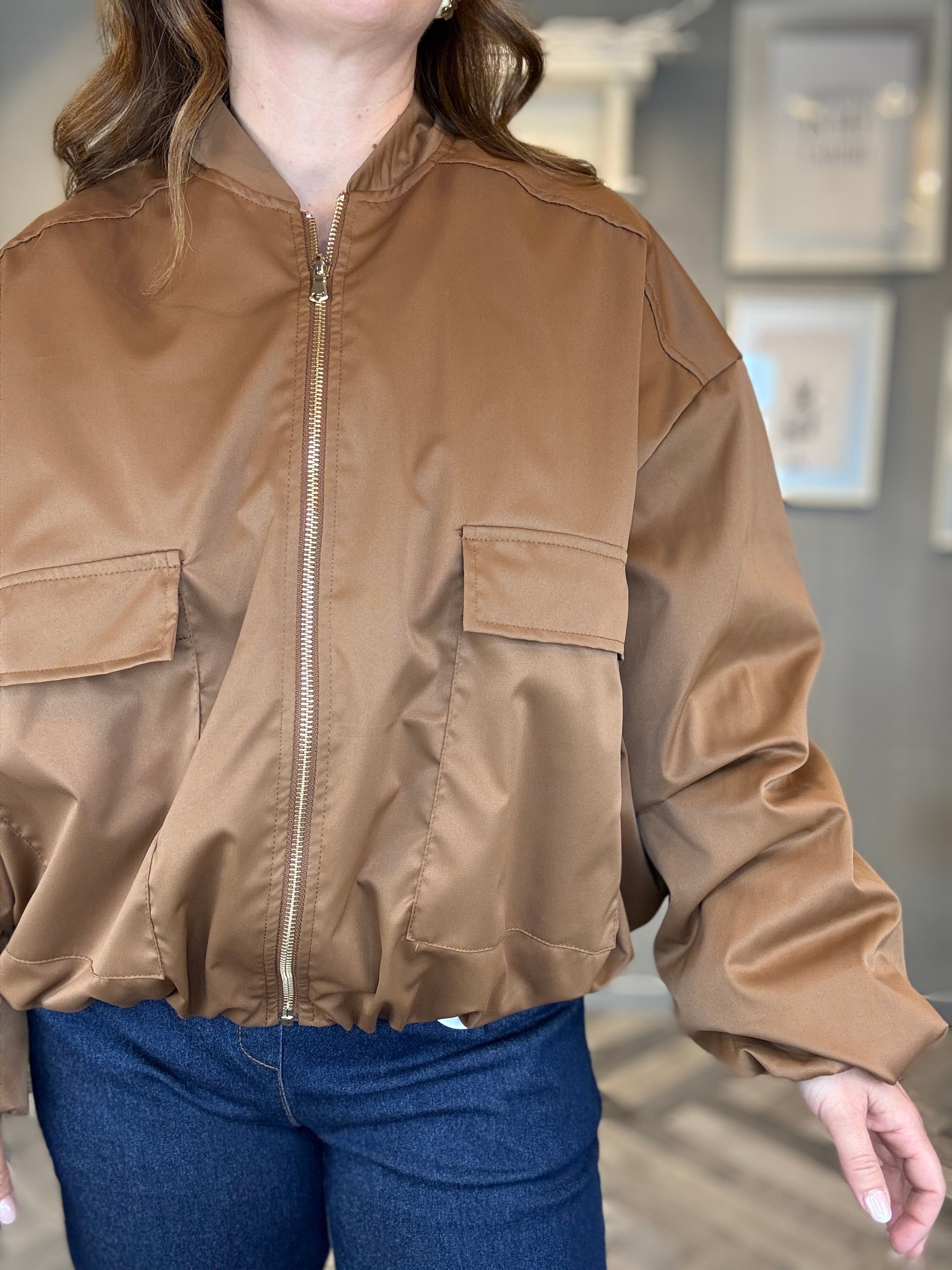 Bomber satin biscotto