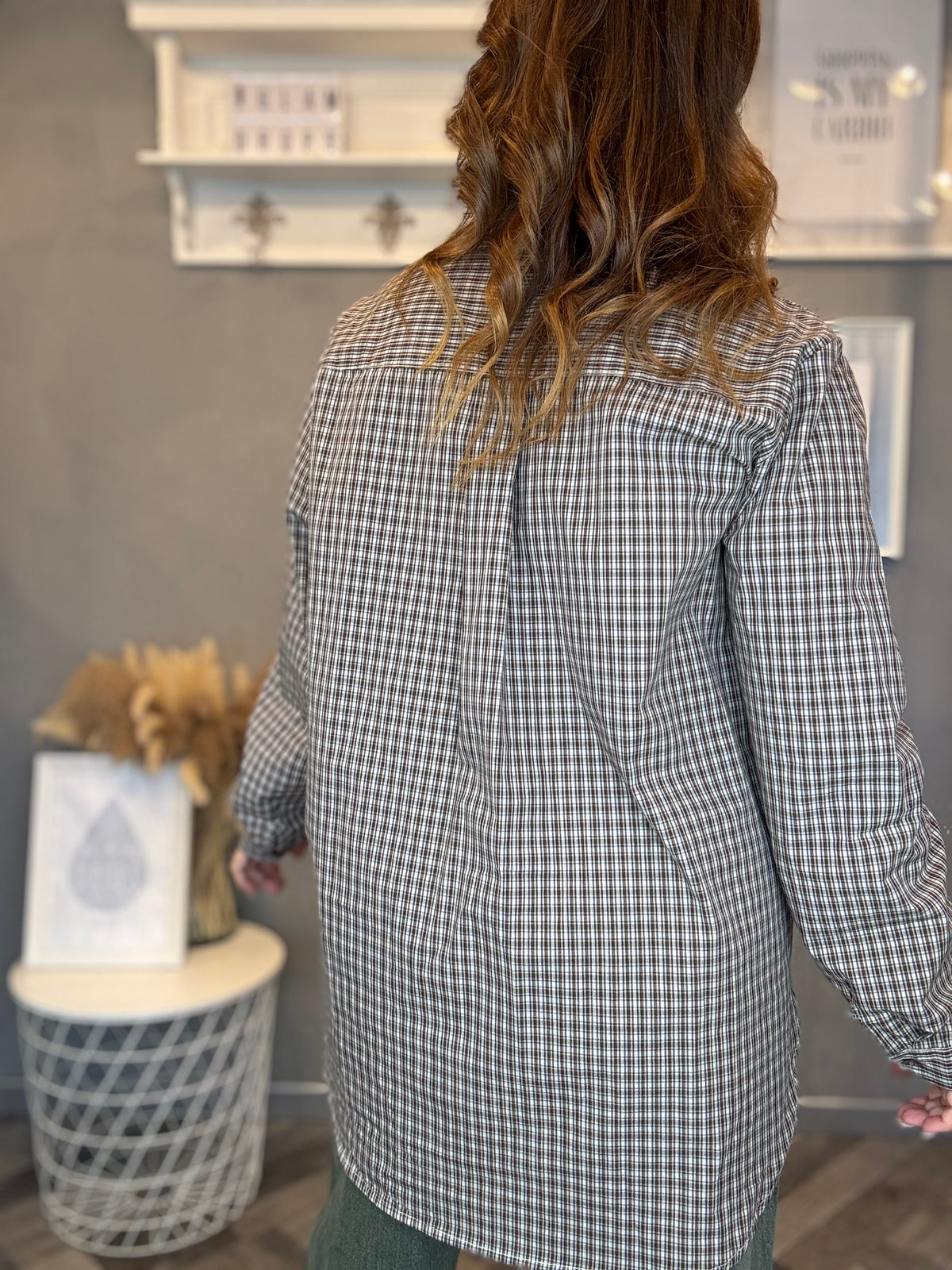 Camicia micro check burro e moro