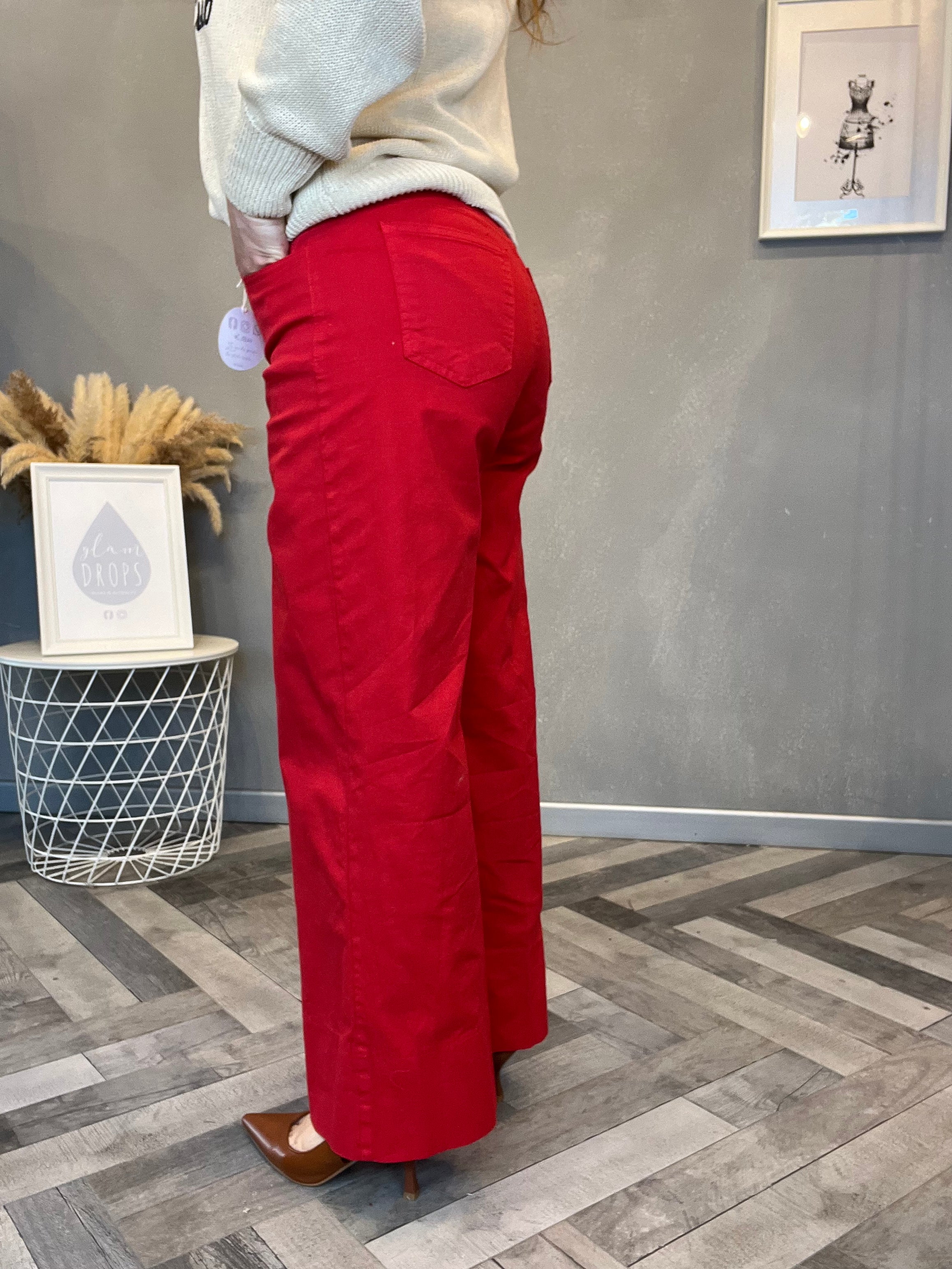 Pantalone wide leg rosso