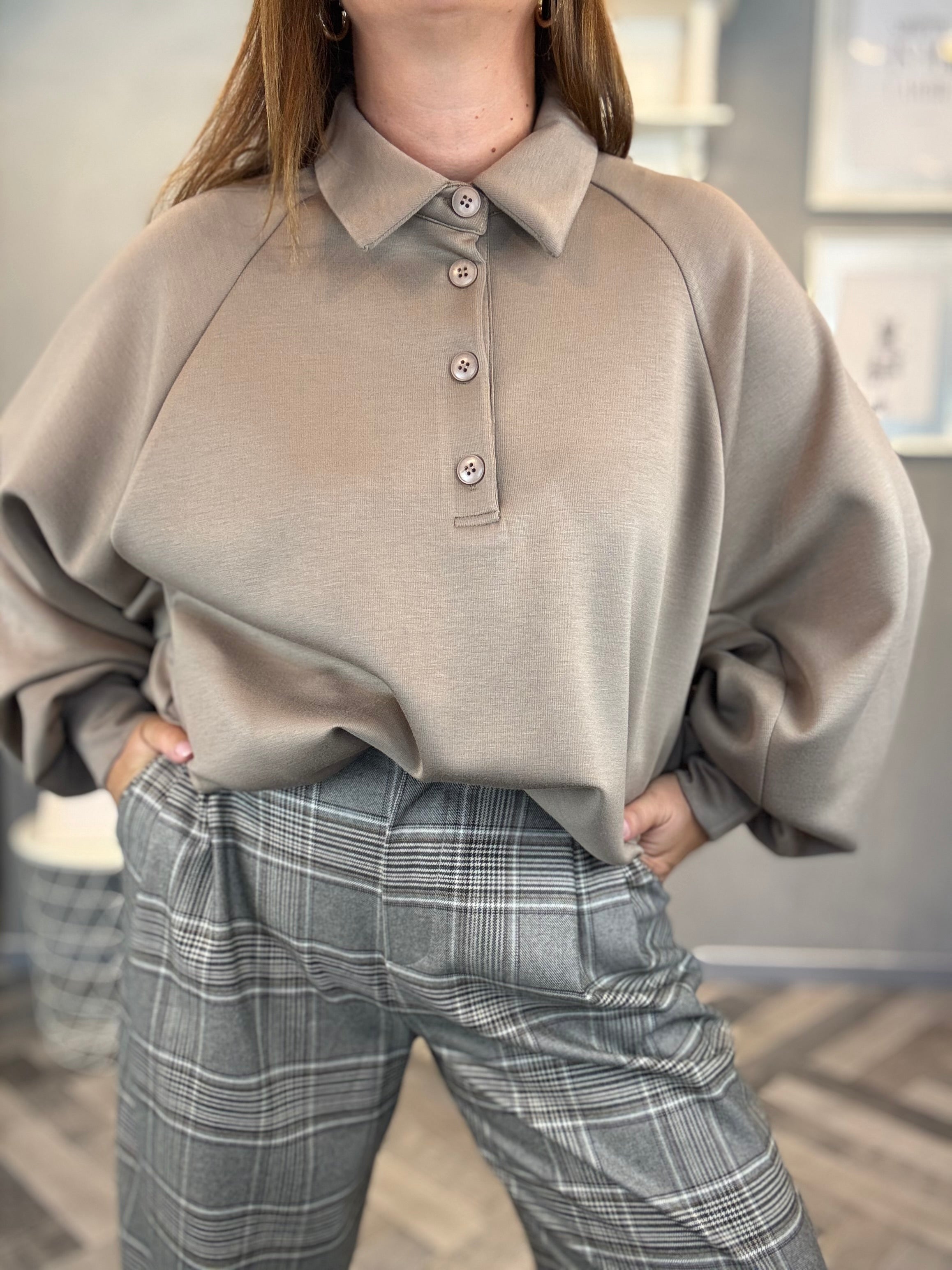 Lumina felpa polo cammello