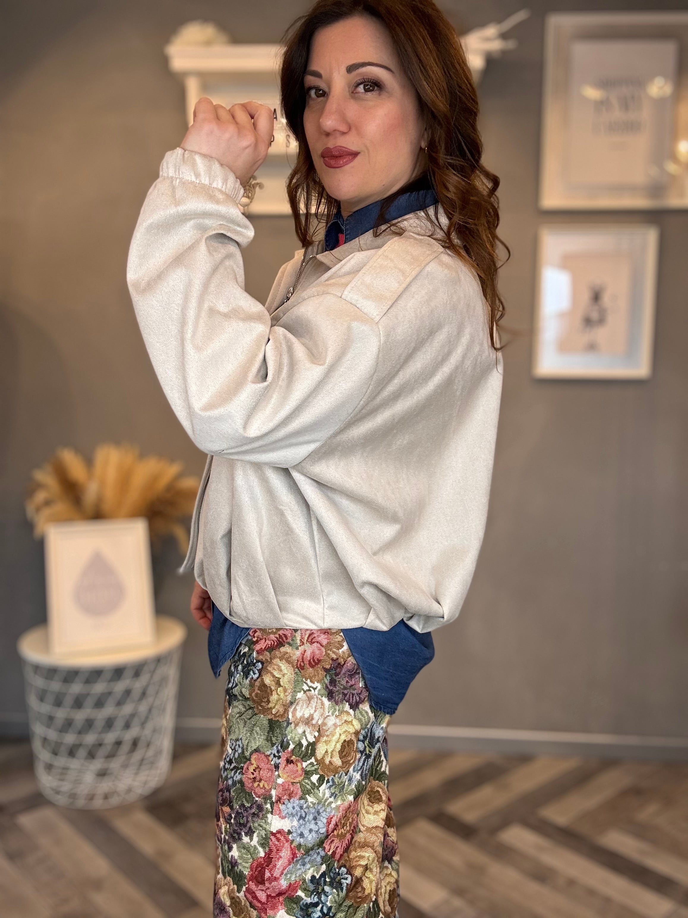 Bomber eco suede sabbia