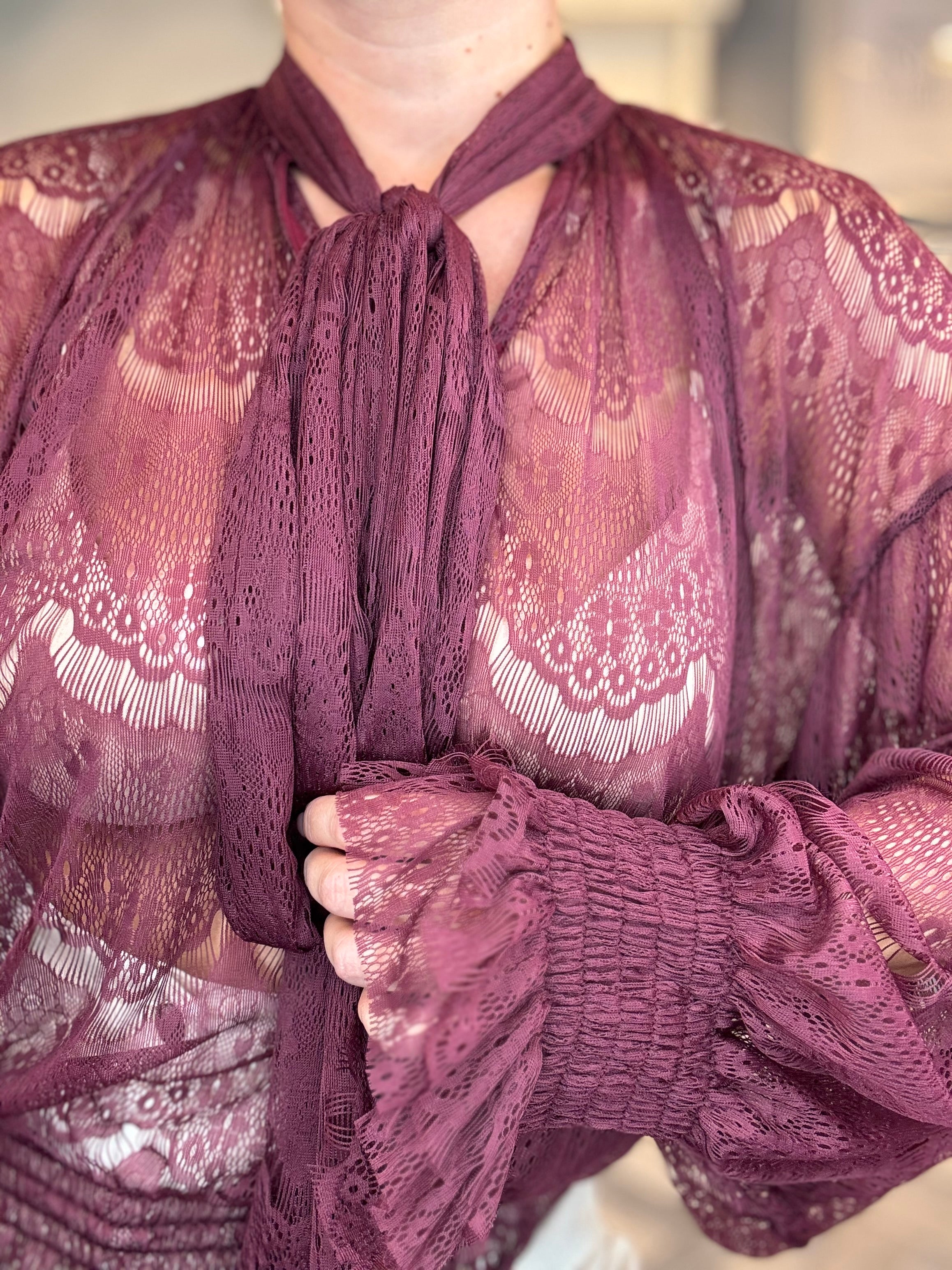 Lumina blusa pizzo bordeaux