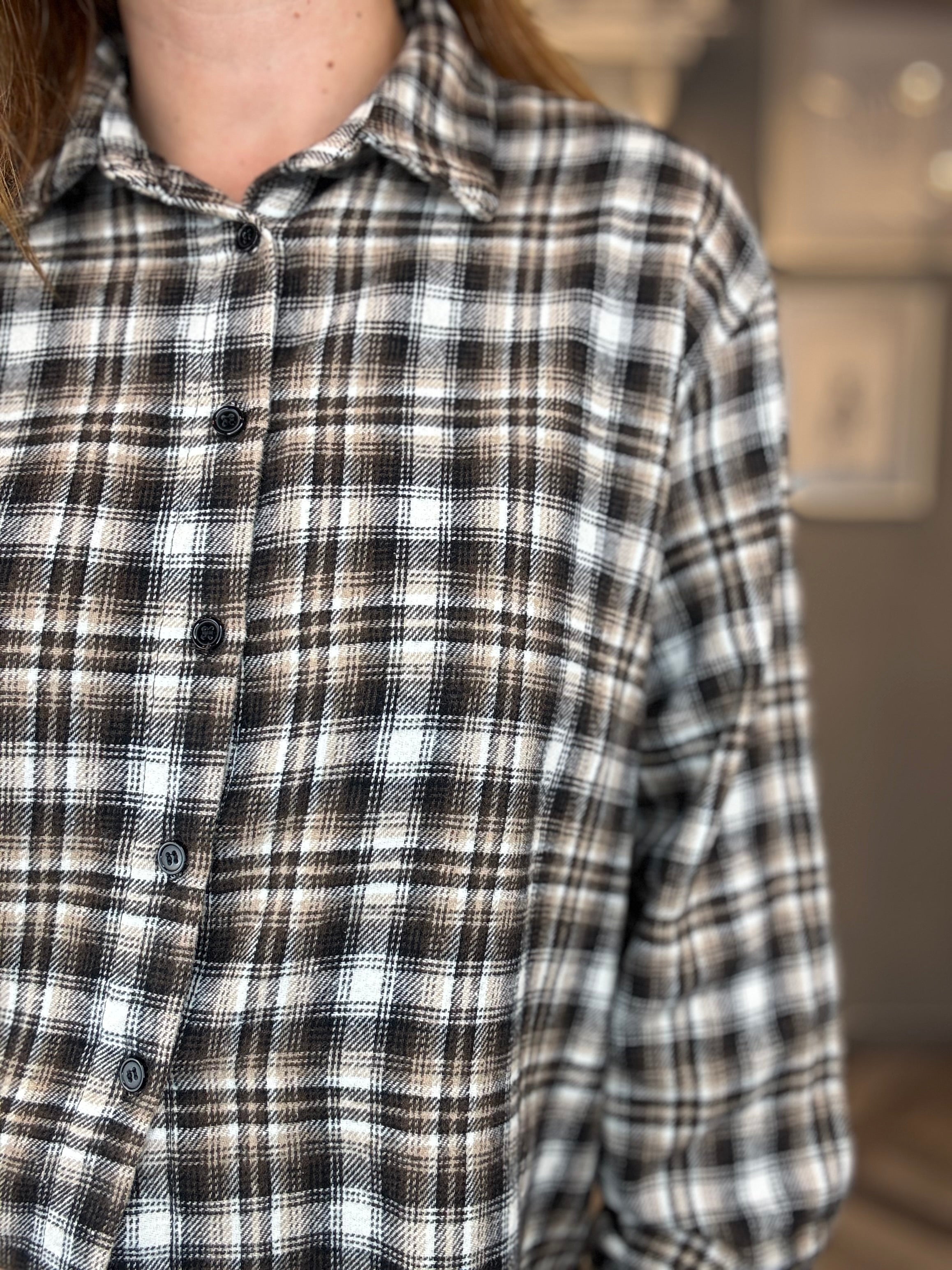 Camicia flanella check cioccolato