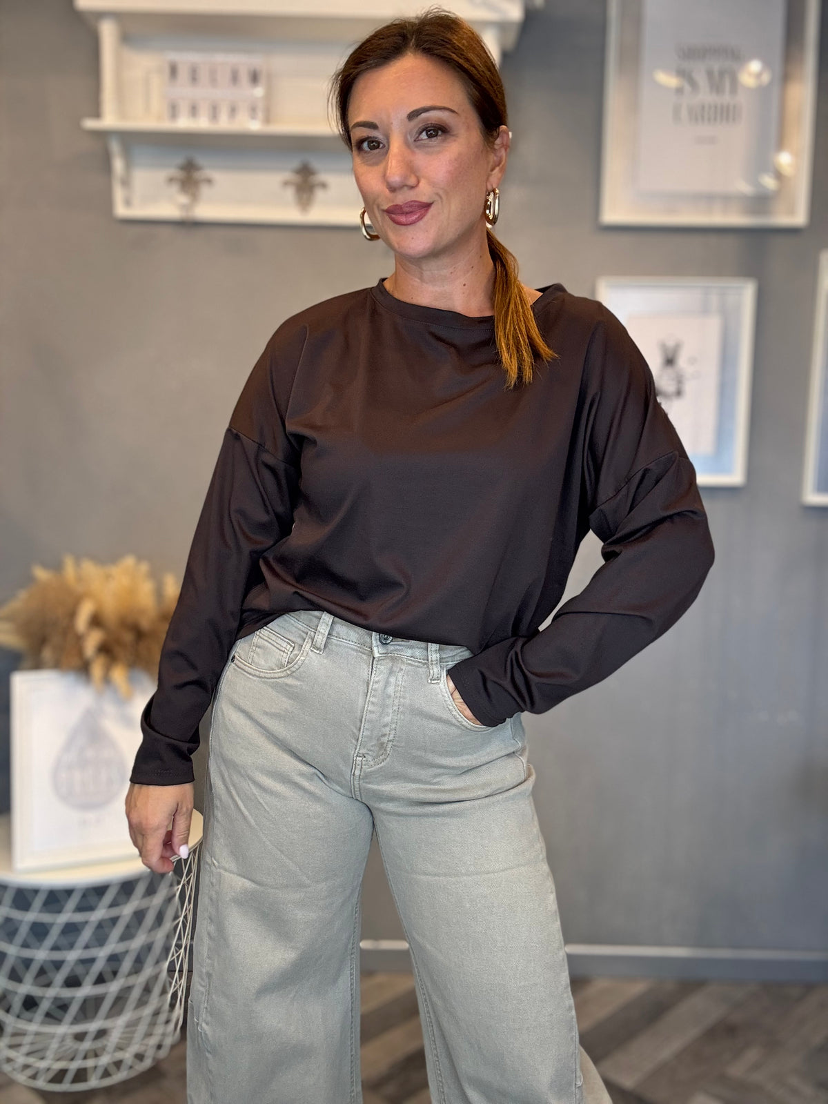 Maglia Essential girocollo moro