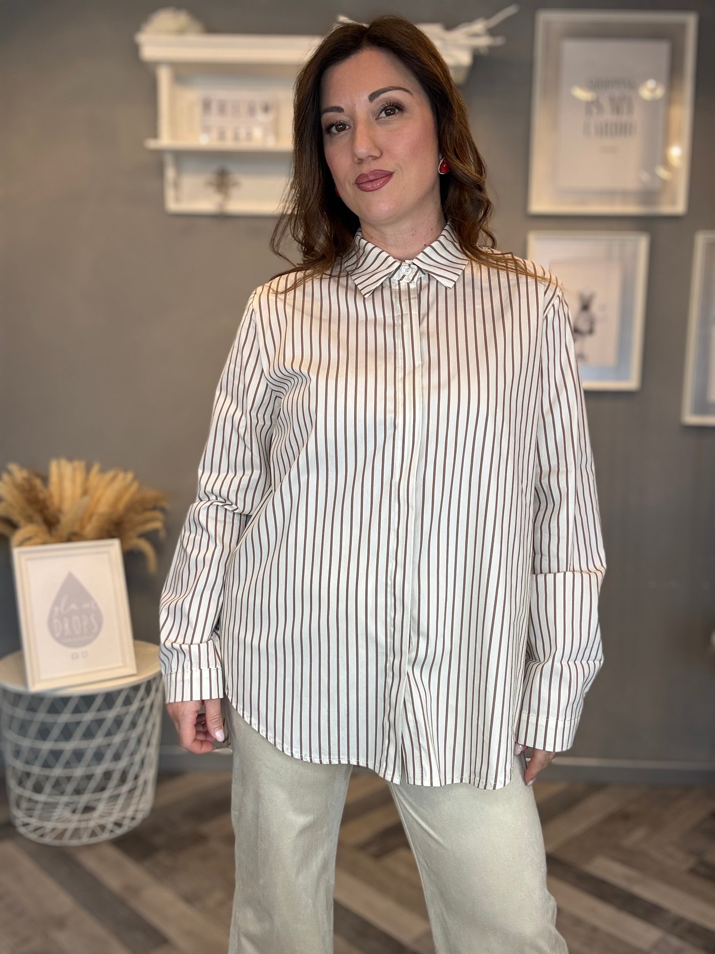 Camicia over burro righe biscotto