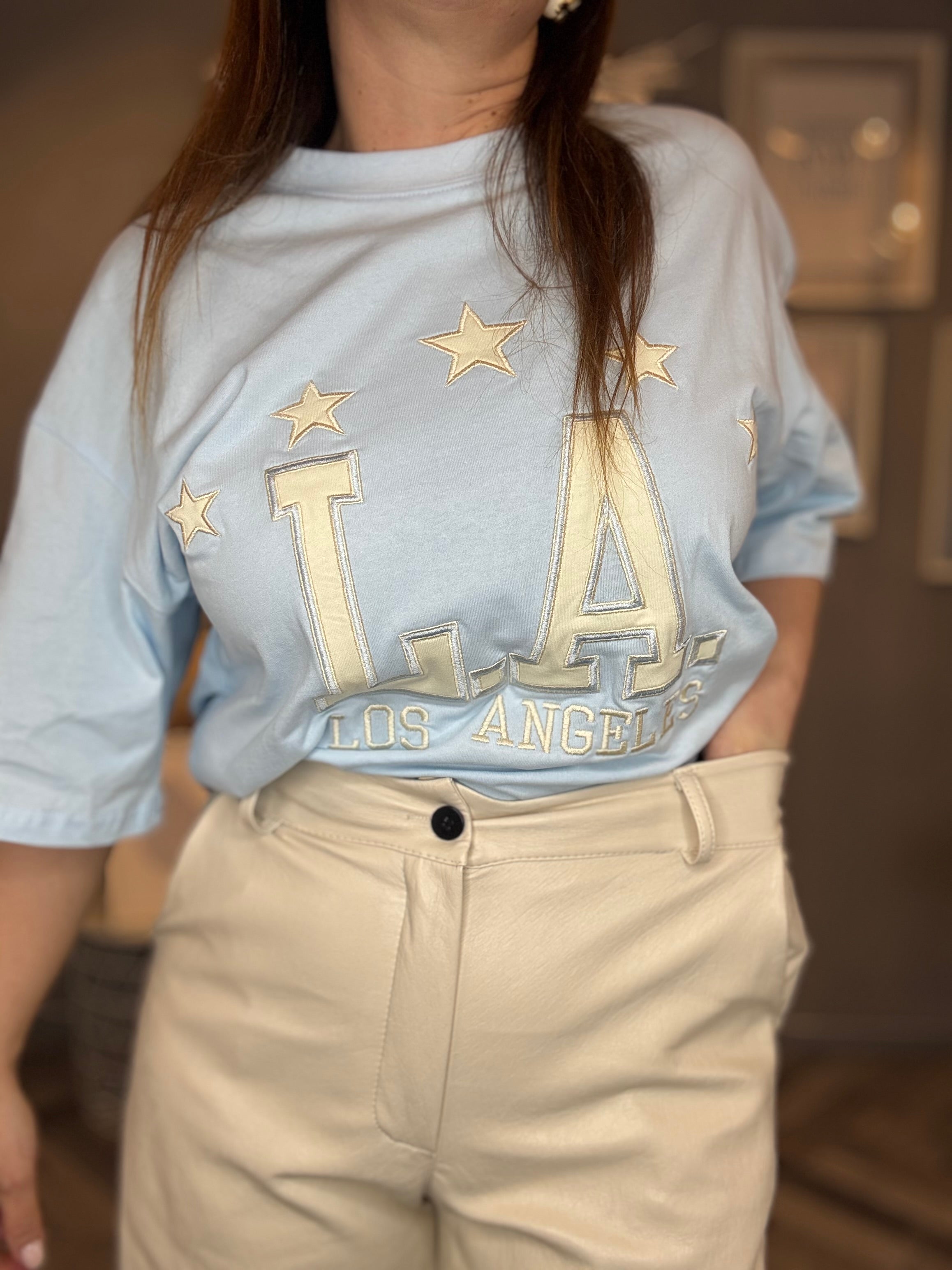 Pantalone ecopelle burro