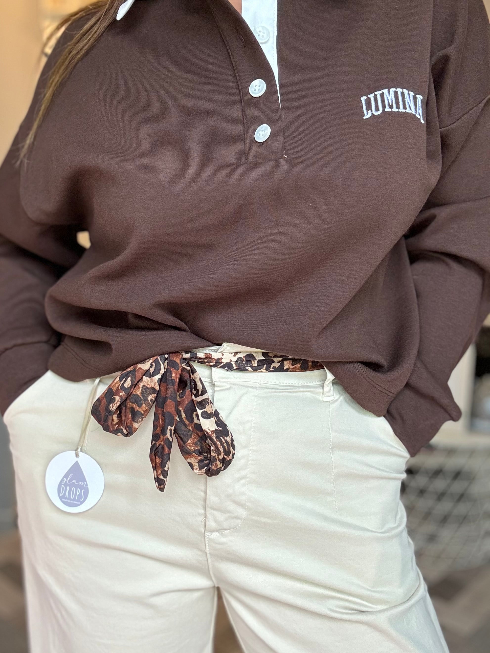 Pantalone palazzo con fusciacca leopardata