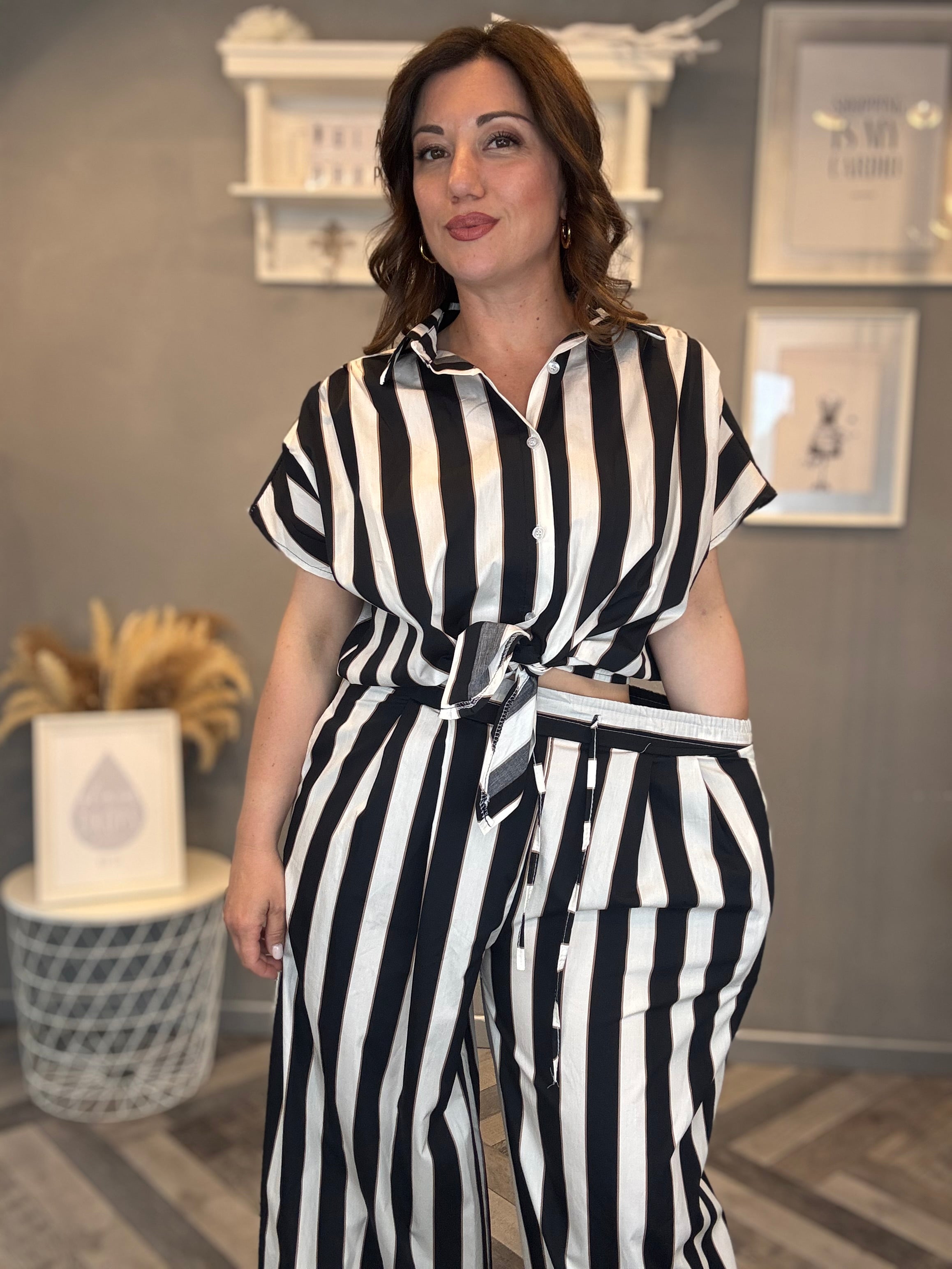 Coordinato righe Black and White