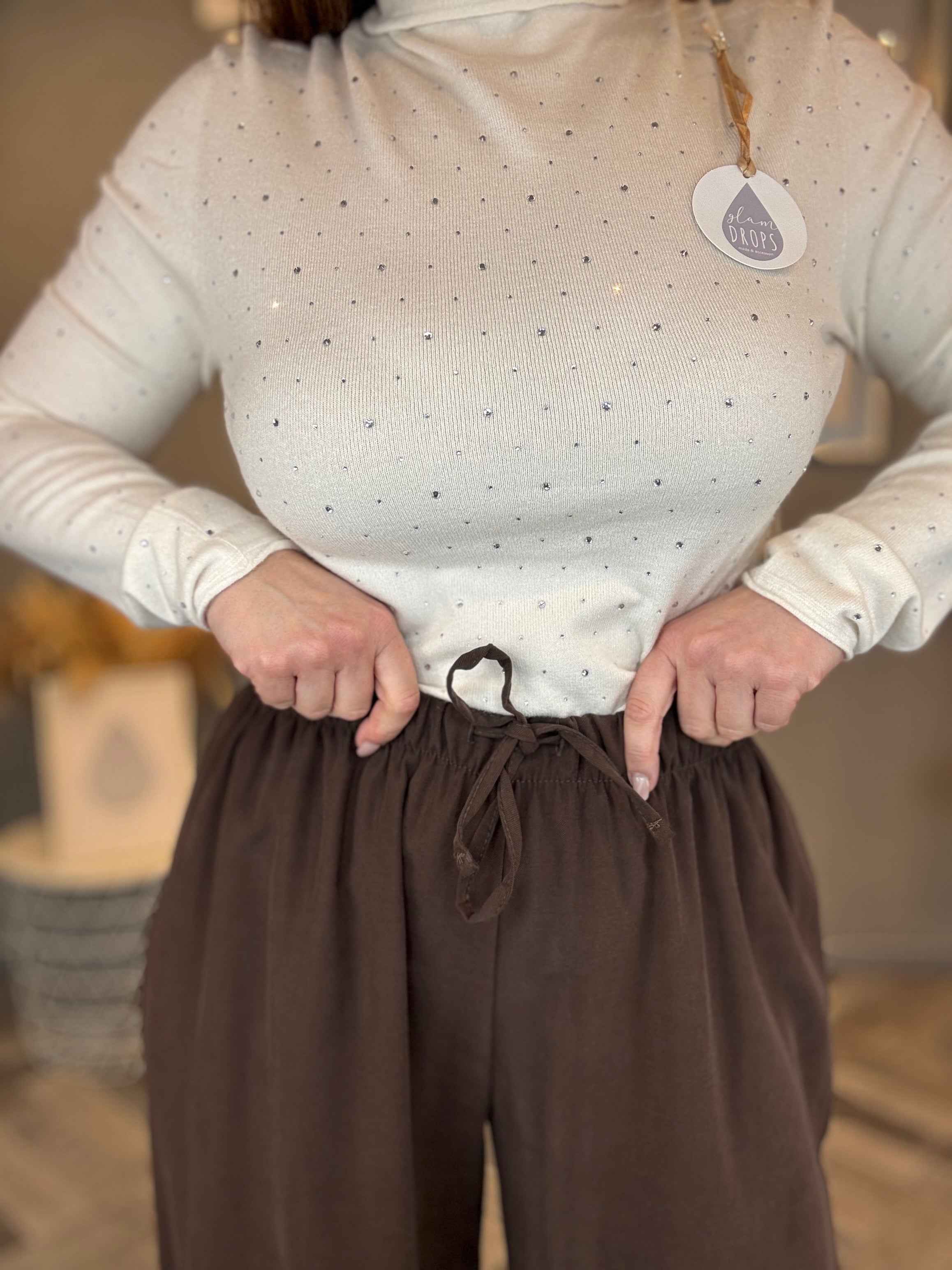 Pantalone fluido cioccolato