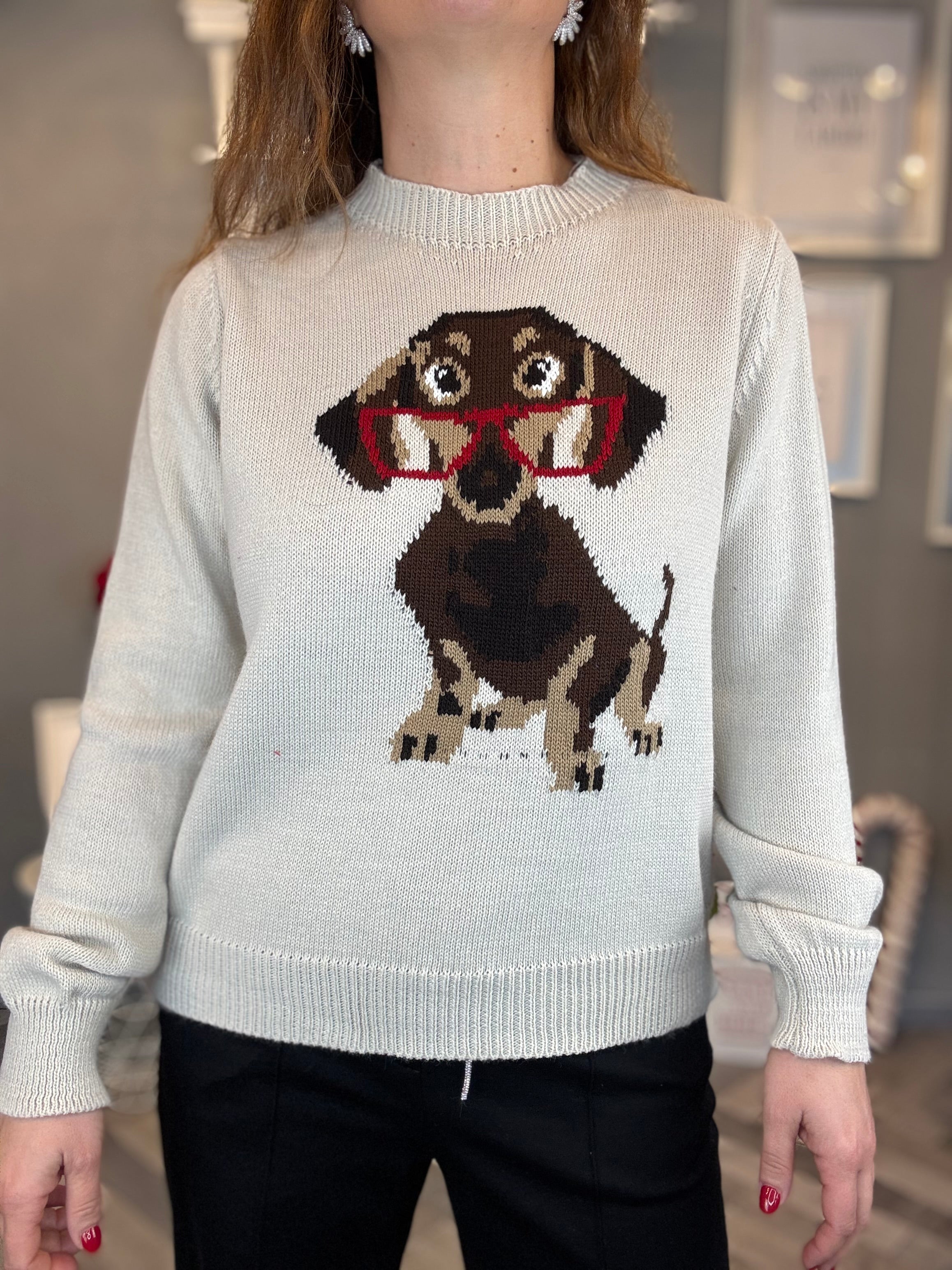 Maglioncino bassotto panna