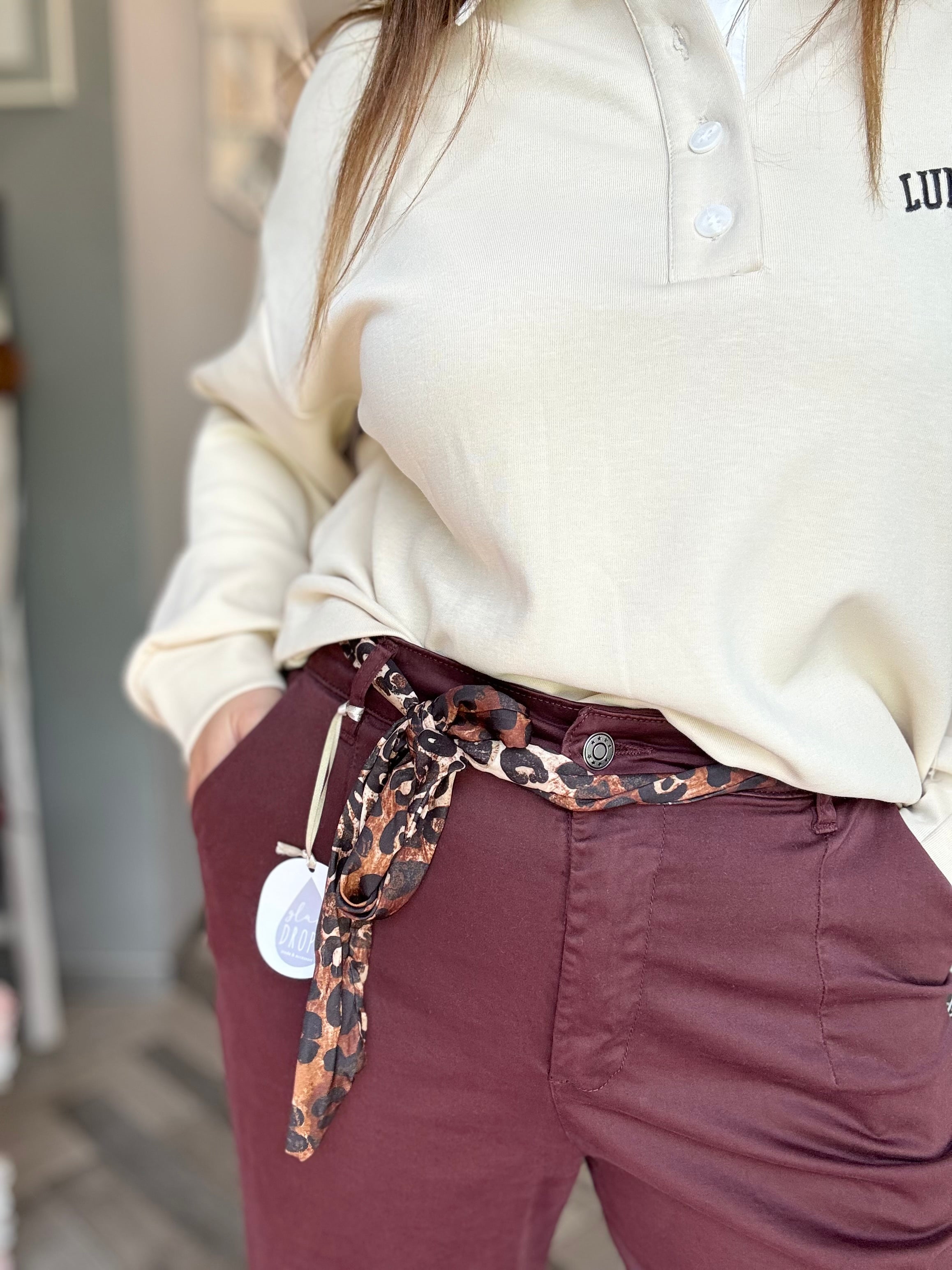 Pantalone palazzo con fusciacca leopardata