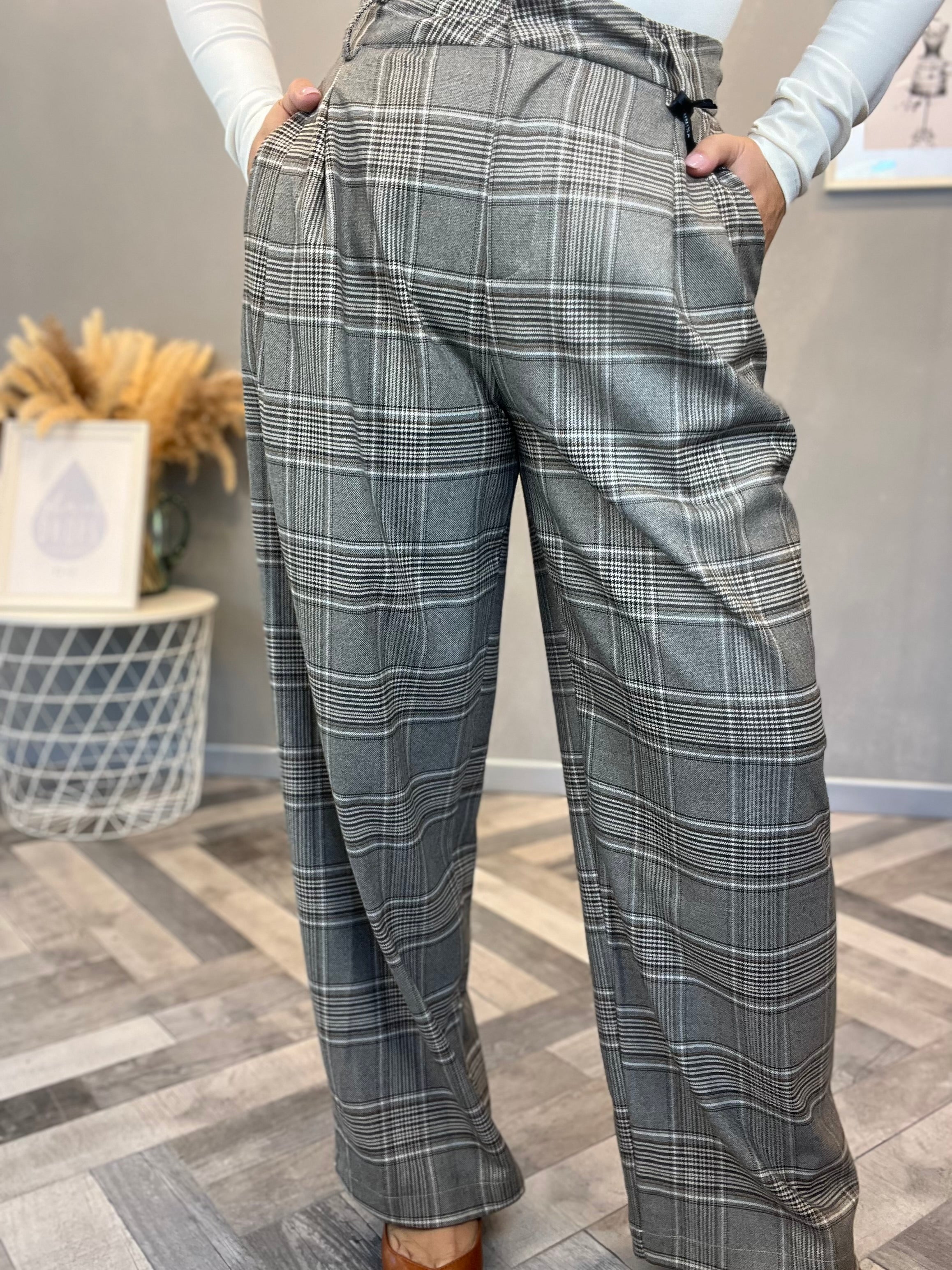 Lumina pantalone fango a quadri