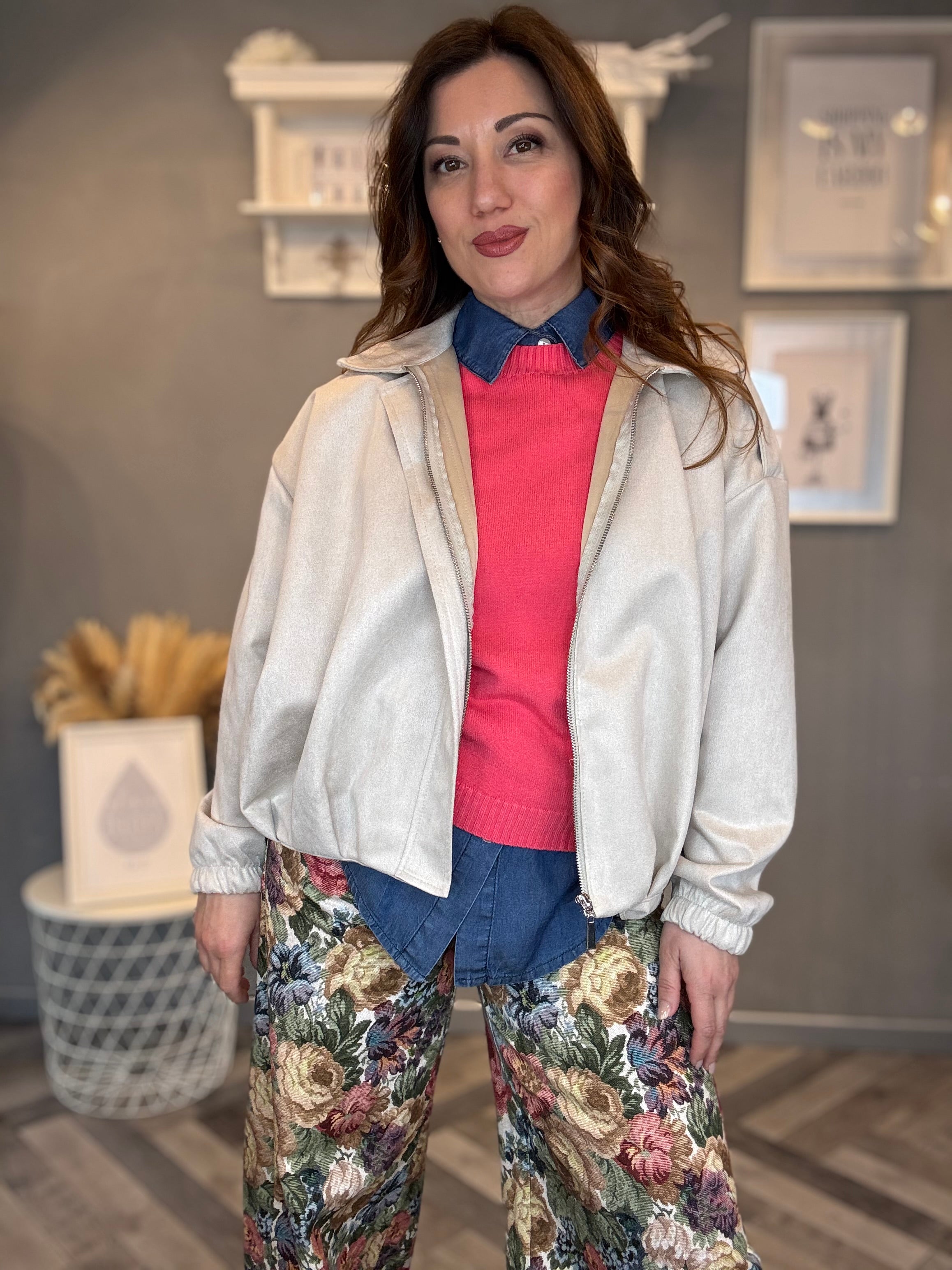 Bomber eco suede sabbia