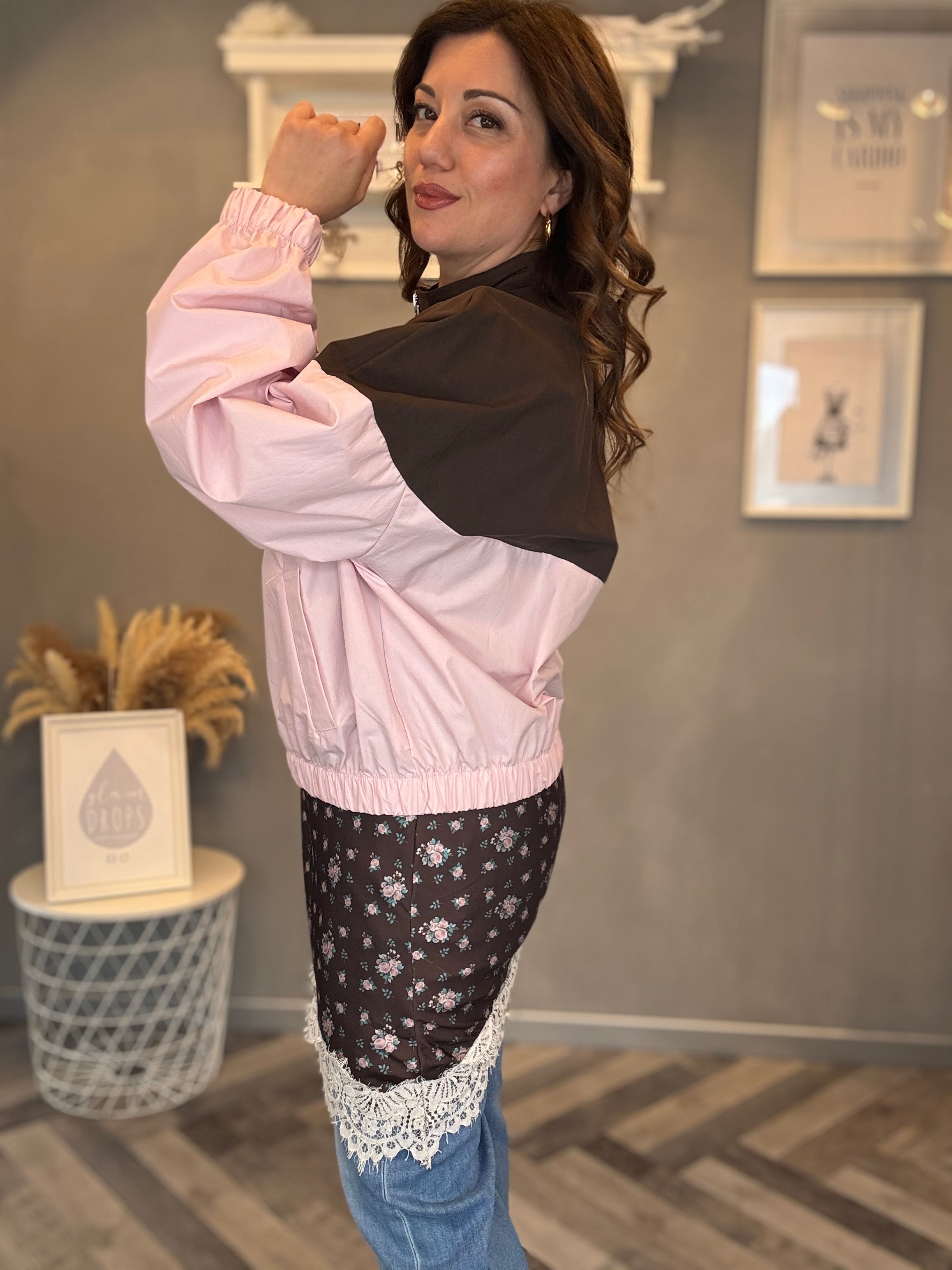 Giubbino Bicolore moro e rosa