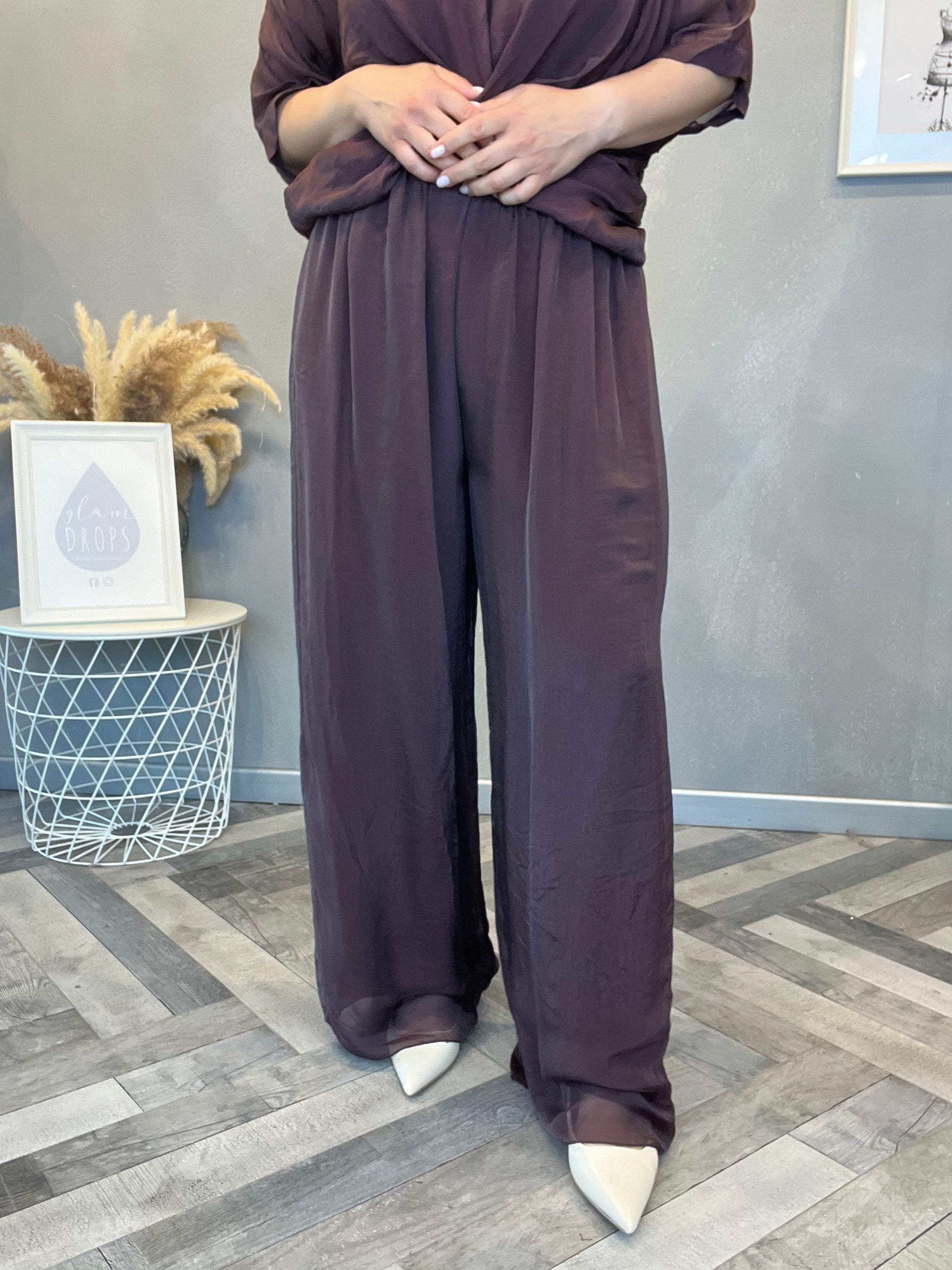 Coordinato satin vinaccia