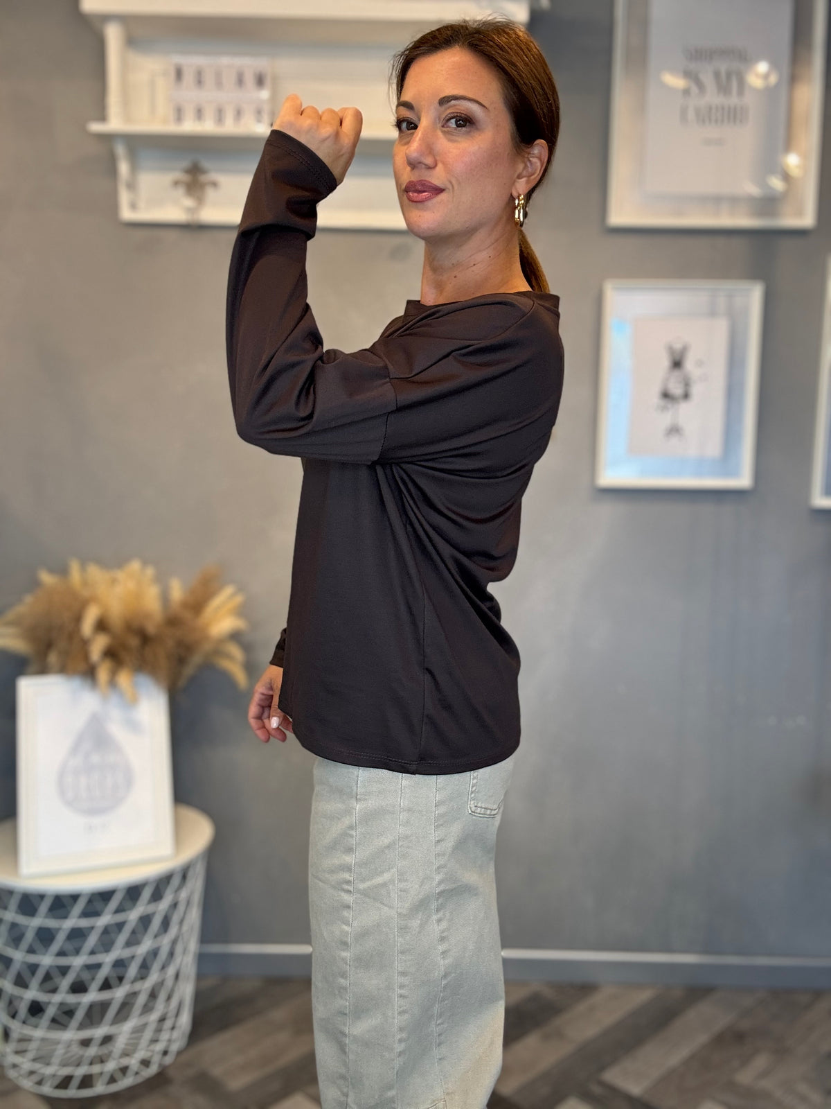 Maglia Essential girocollo moro