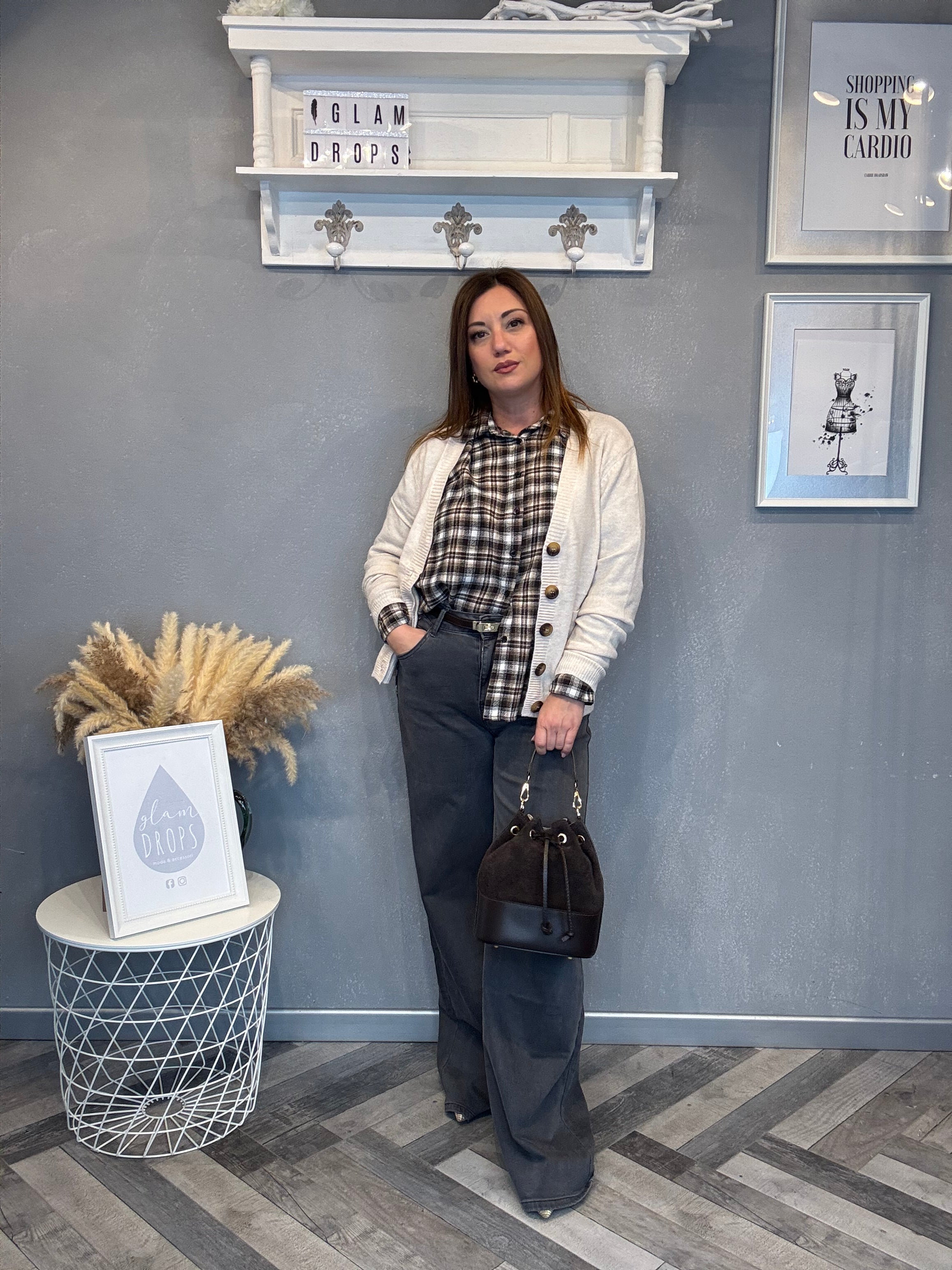 Camicia flanella check cioccolato